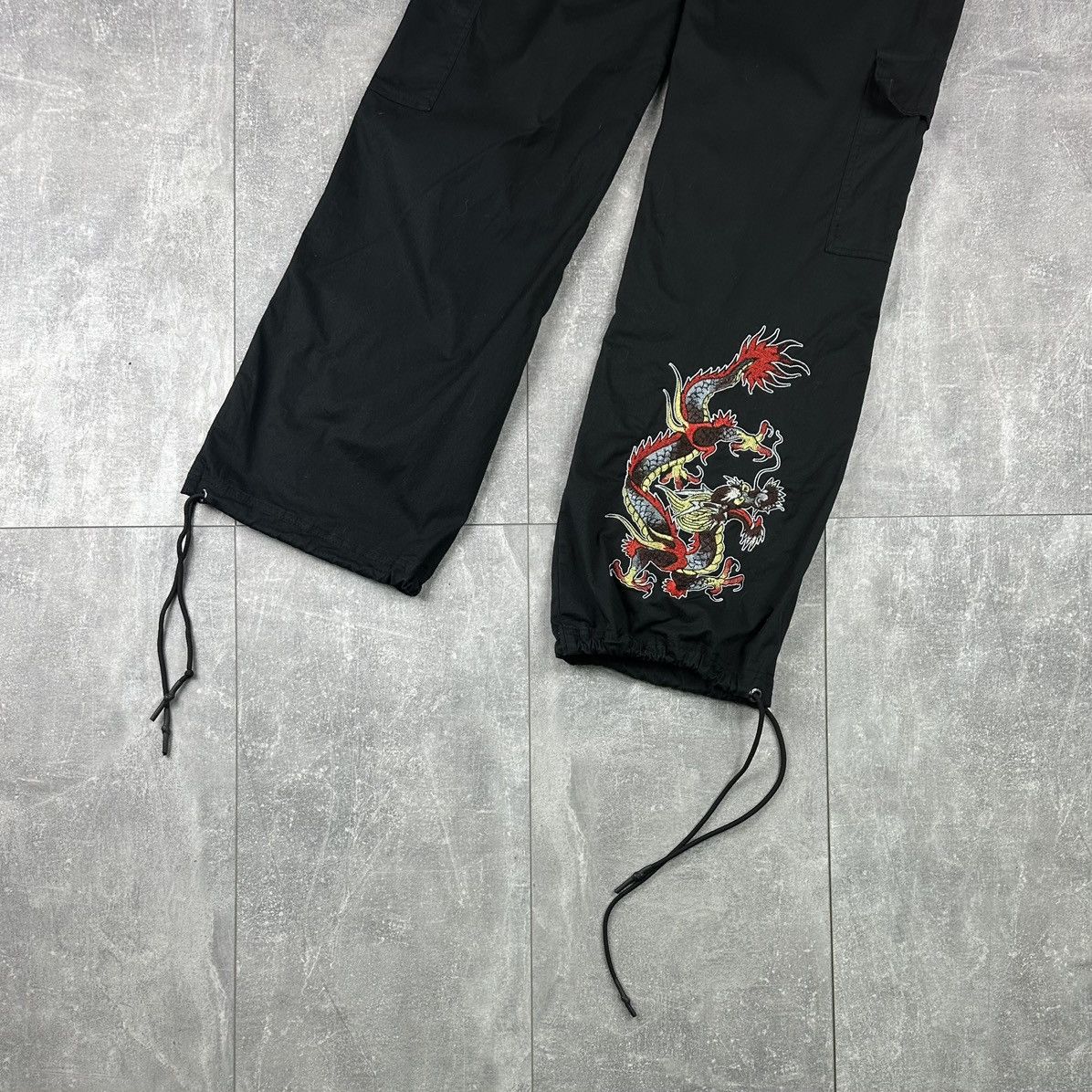 Ed Hardy Ed-Hardy Dragon Logo Baggy Parachute Pants Y2K Size US 30 / EU 46 - 2 Thumbnail