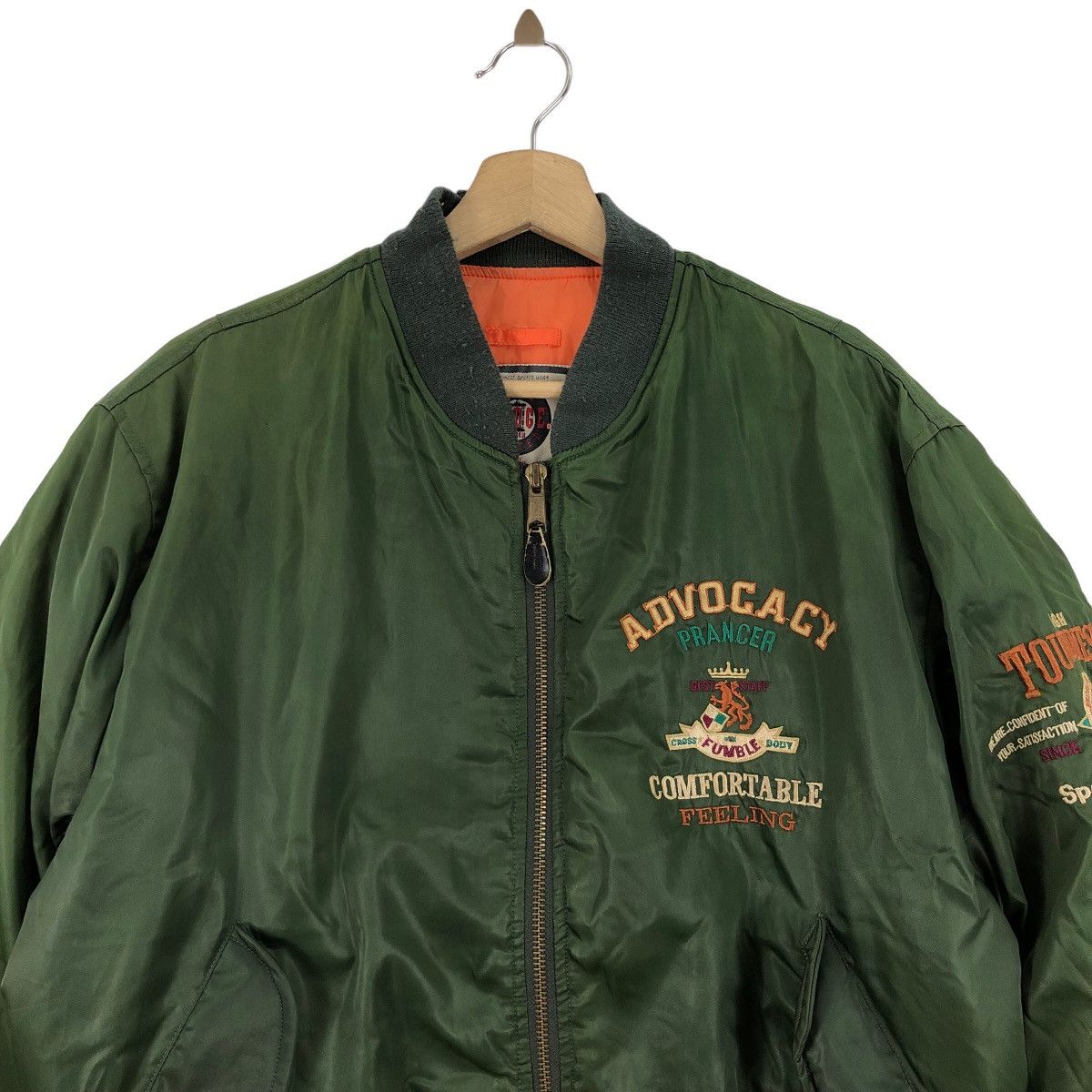 Vintage Vintage 90s DADGE Design Bomber Jacket Big Logo Embroidered Size US L / EU 52-54 / 3 - 2 Thumbnail