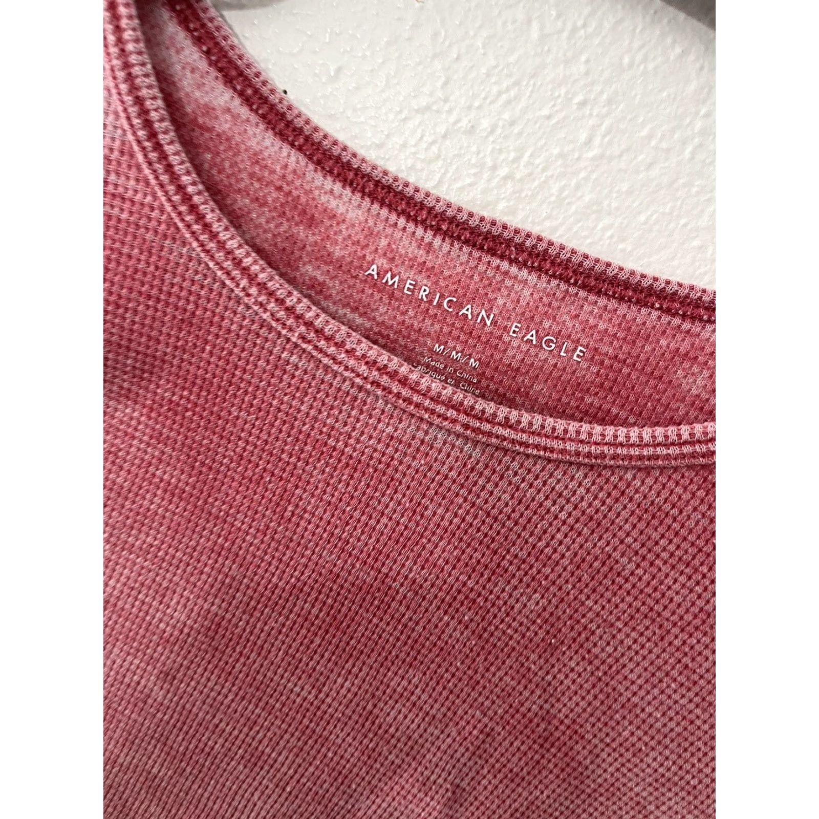 American Eagle Outfitters American Eagle Outfitters Women's Short Sleeve V-Neck T-Shirt M Pink Striped Casual Classic Size M / US 6-8 / IT 42-44 - 3 Thumbnail