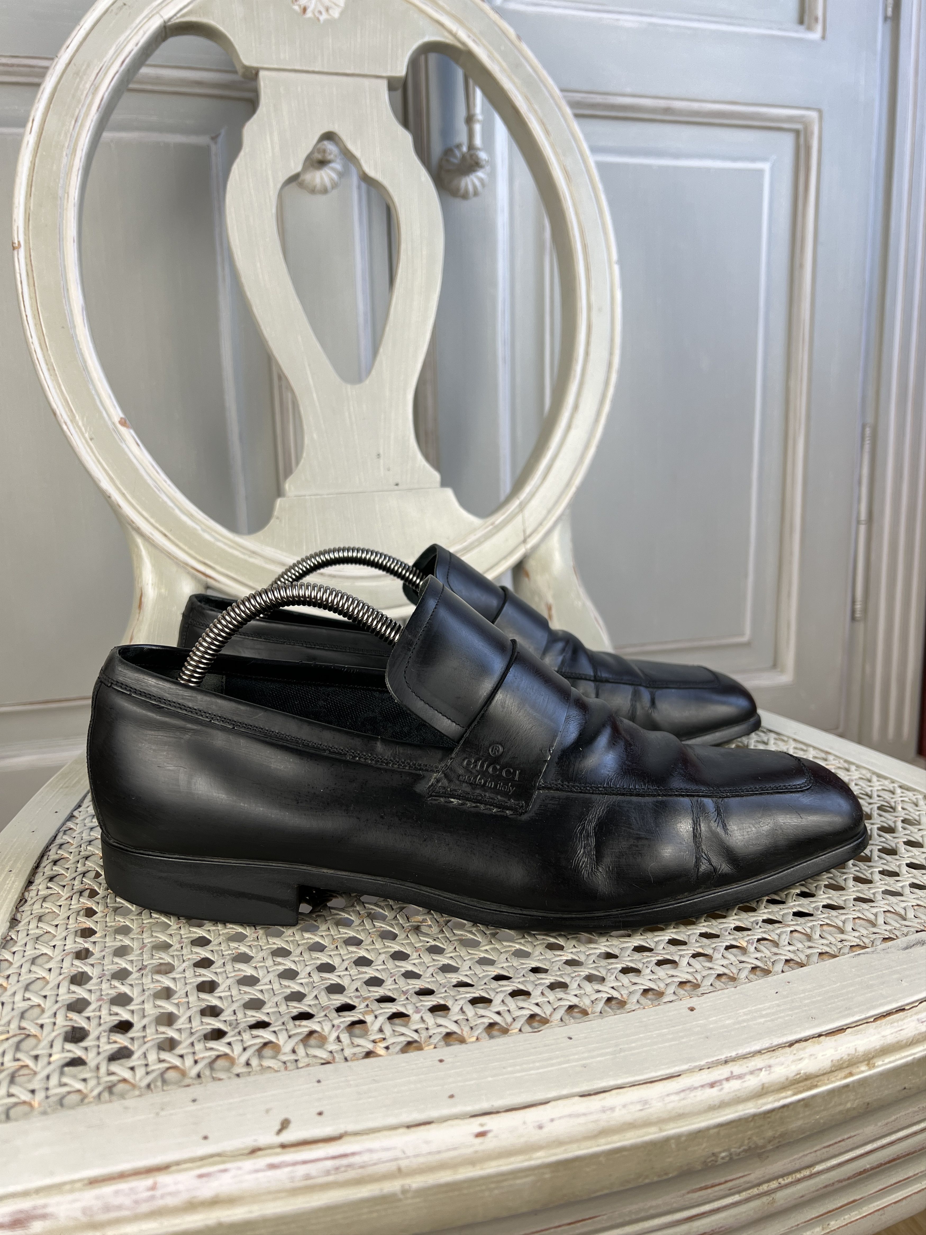 Gucci GUCCI LEATHER CASUAL LOAFERS SHOES BLACK SIZE 9 Size US 9 / EU 42 - 1 Thumbnail