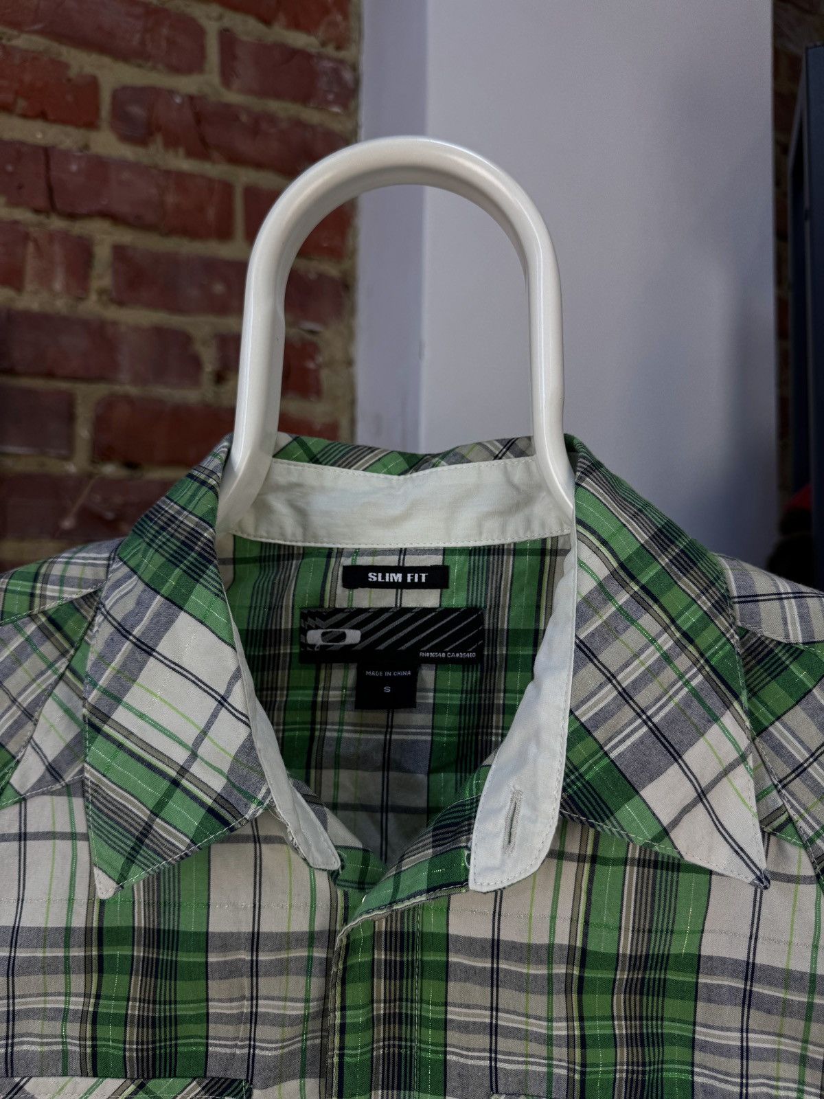 Oakley × Vintage OAKLEY Vintage Mens Short Sleeve Plaid Green Shirt Size US S / EU 44-46 / 1 - 8 Thumbnail