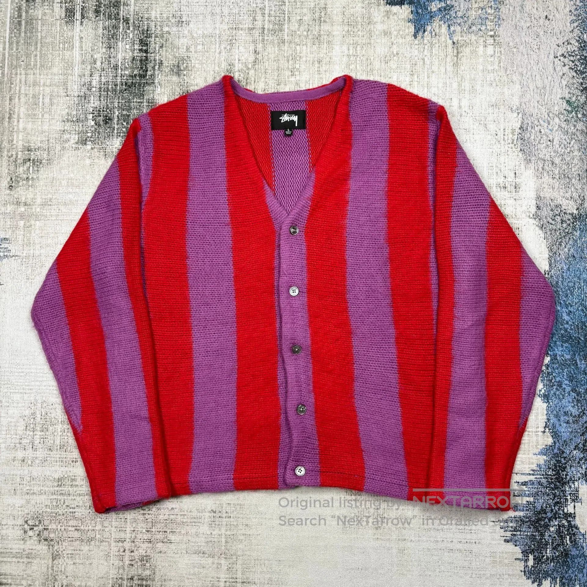 Stussy FW23 Stripe Brushed Cardigan.