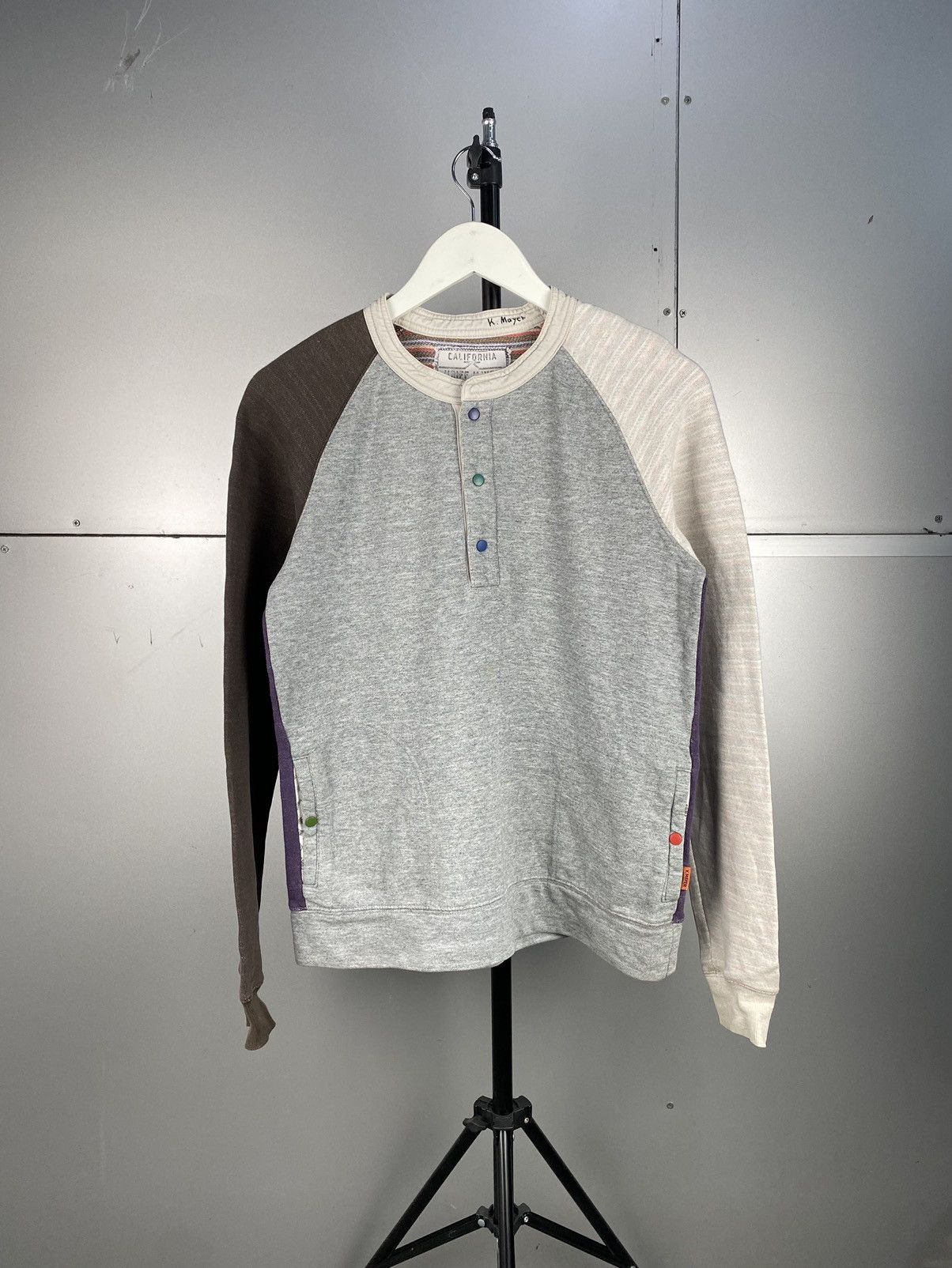 Japanese Brand Kriff Mayer Multicolor Raglan Sweater Size US S / EU 44-46 / 1 - 1 Thumbnail