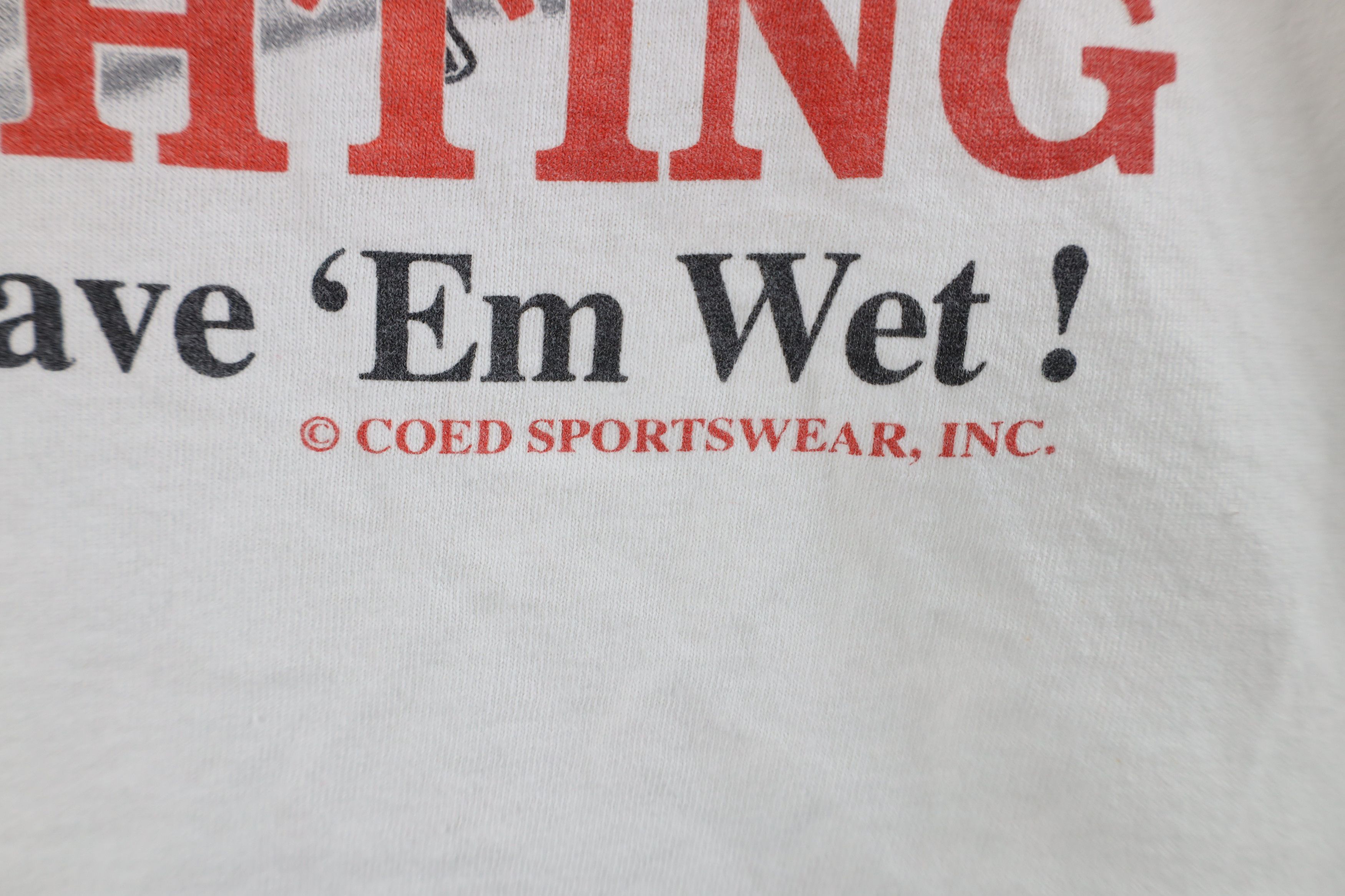 Vintage Vintage 90s Streetwear Naked Firefighting T-Shirt White USA Size US L / EU 52-54 / 3 - 10 Thumbnail
