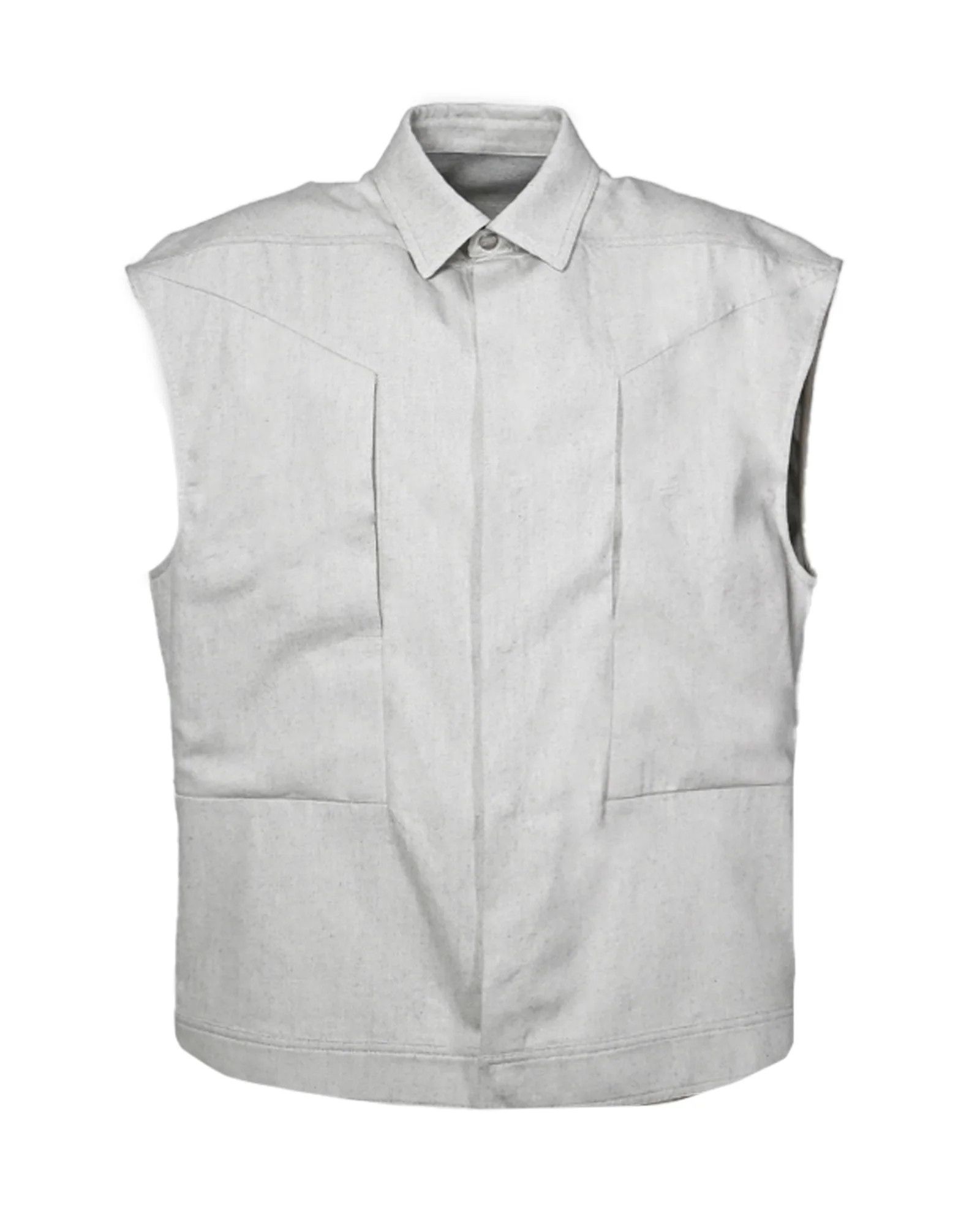 Rick Owens o1mle0226 Sleeveless Jumbo Outershirt In Gray Size US L / EU 52-54 / 3 - 1 Thumbnail