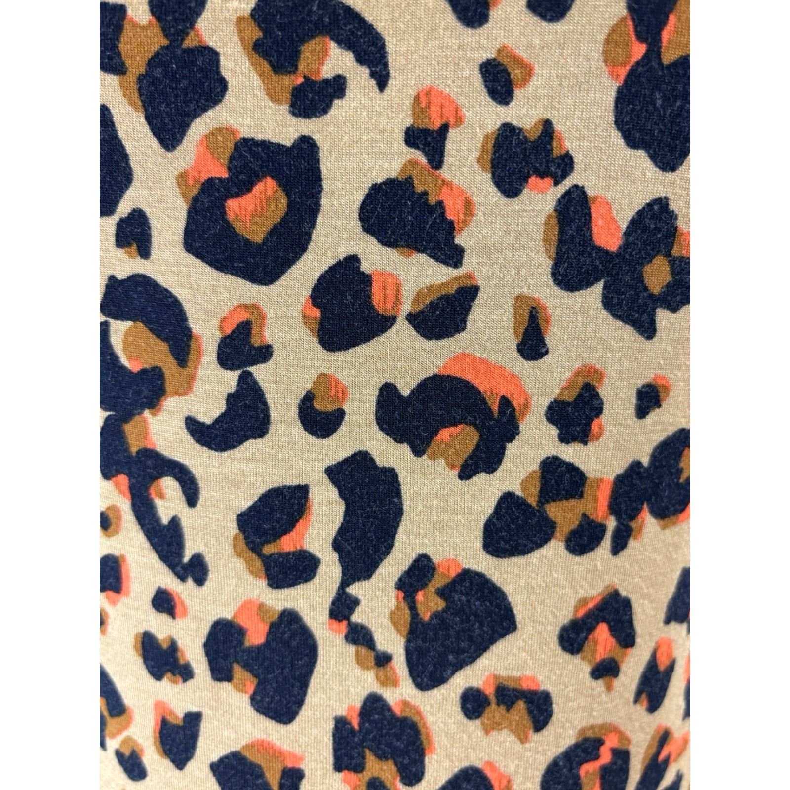 Loft LOFT Outlet Women's Midi Jersey Dress Size Large Animal Print T-Shirt Dress Casual Tie Neck Stretch Size L / US 10 / IT 46 - 6 Thumbnail