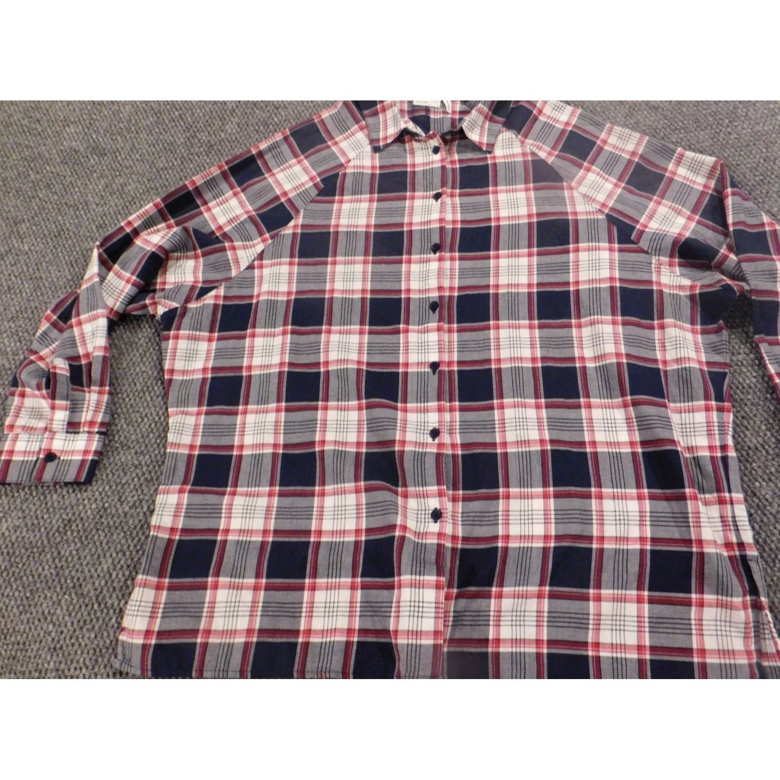 Asos ASOS Blouse Shirt Womens 10 Red Plaid Button Down Collared Long Sleeve Rayon Casual Lightweight Size L / US 10 / IT 46 - 5 Thumbnail