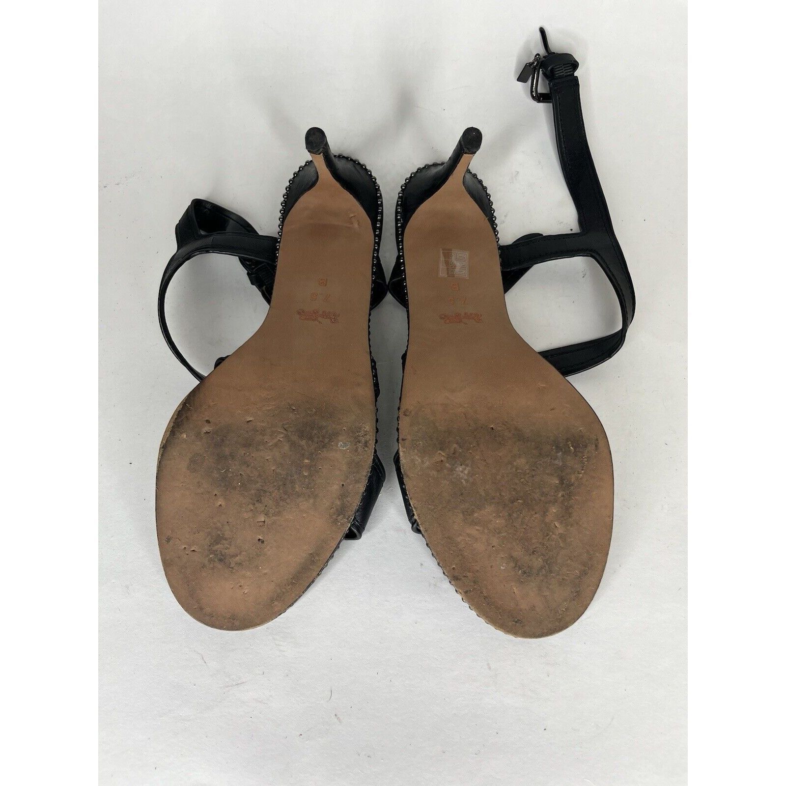 Coach Coach Black Leather Open Toe Ankle Strap Heel Sandals Women Size US 7.5 / IT 37.5 - 7 Thumbnail