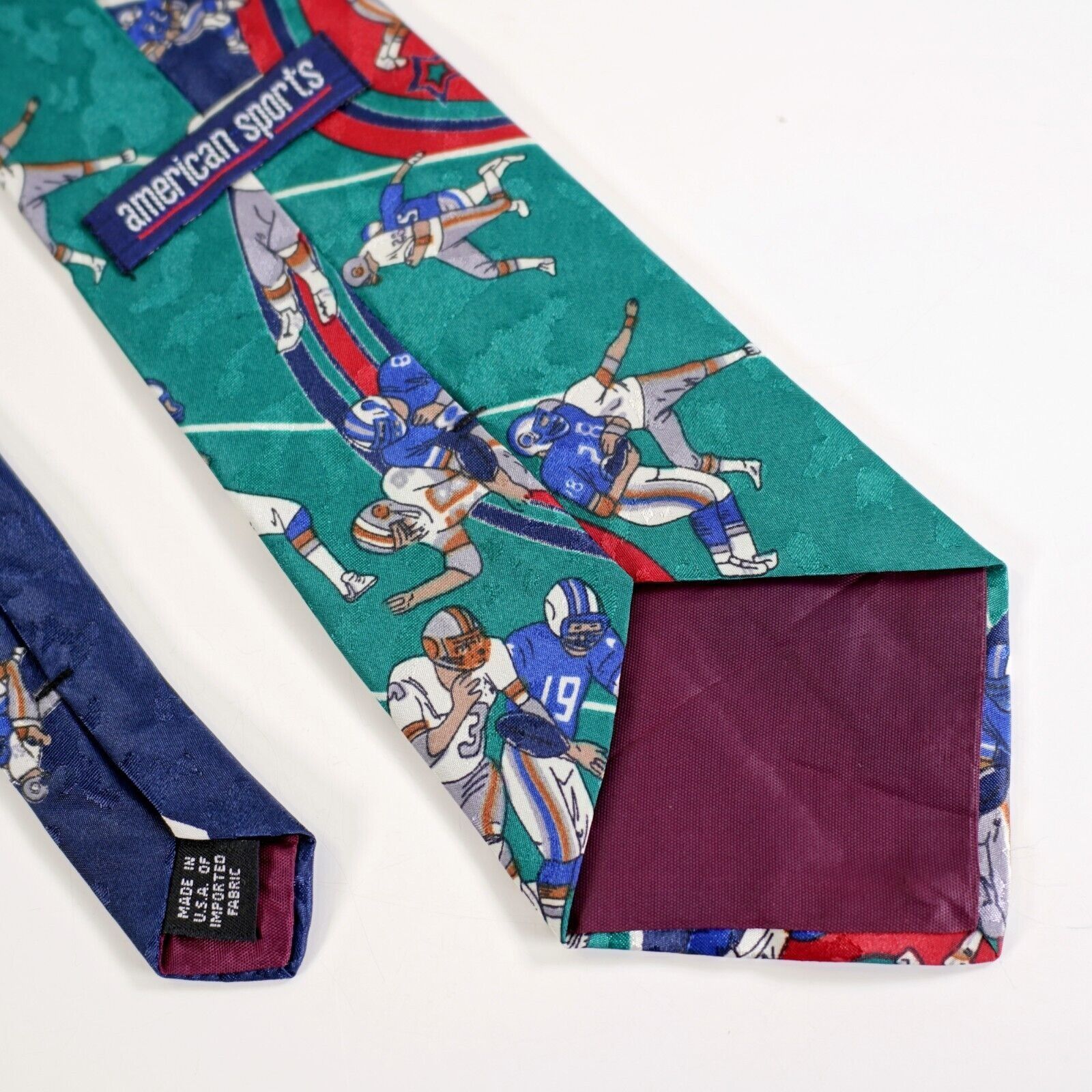 Designer American Sports Football Jacquard Print Green Blue Red Short Size ONE SIZE - 6 Thumbnail