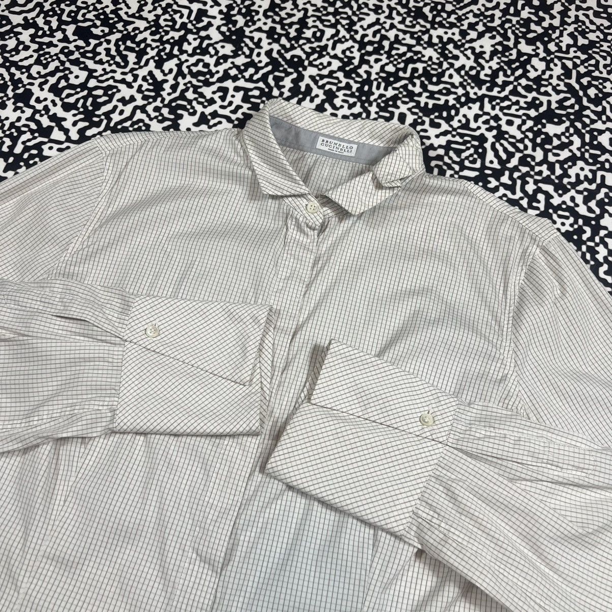 Brunello Cucinelli Vintage Y2K Brunello Cucinelli Luxury Retro Checked Shirt Size XL / US 12-14 / IT 48-50 - 8 Thumbnail