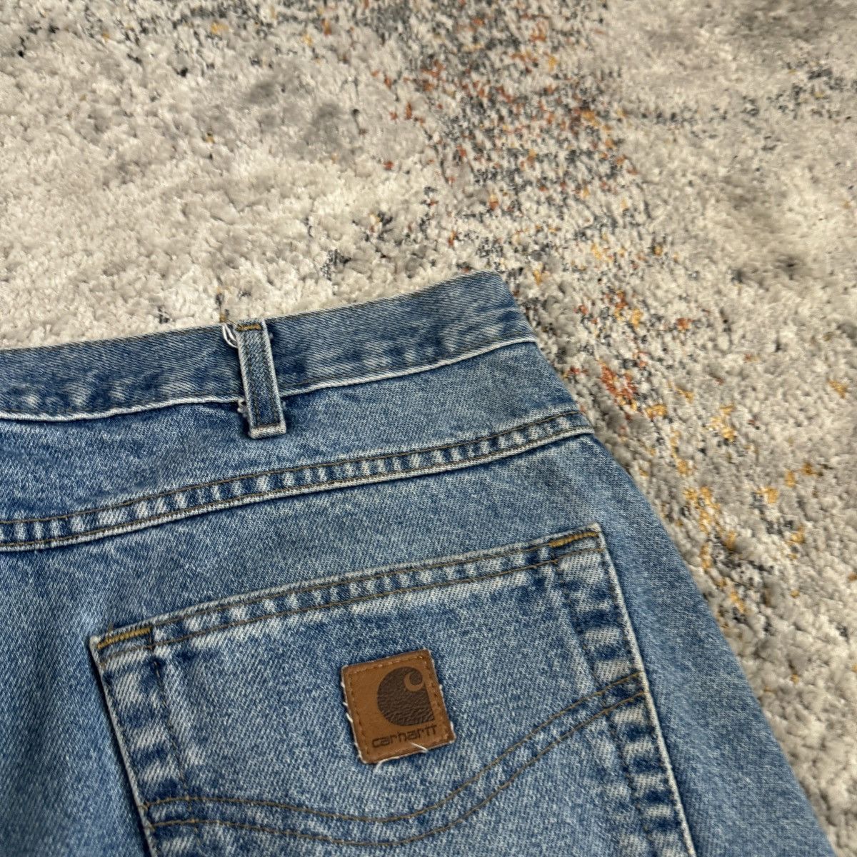 Carhartt × Vintage Vintage 90s Carhartt light wash wide leg workwear jeans Size US 36 / EU 52 - 3 Thumbnail