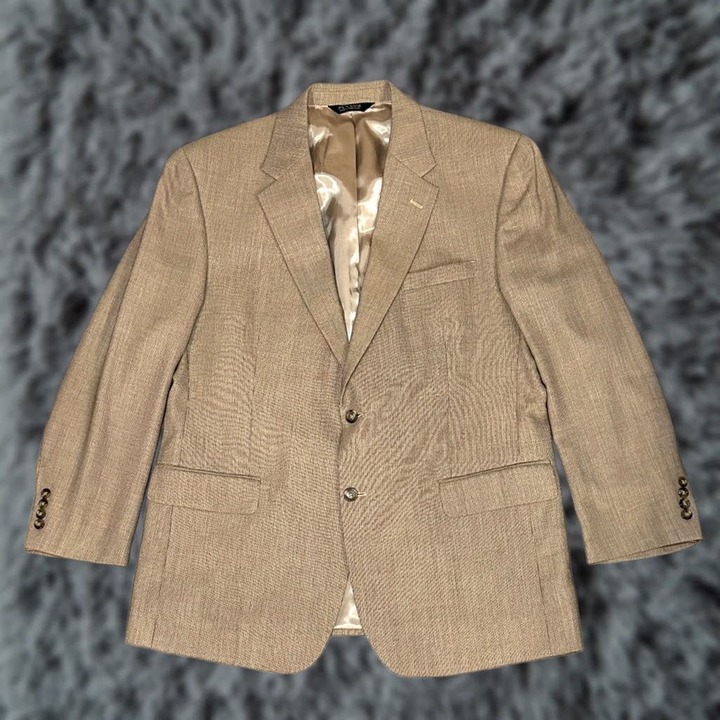 Jos. A. Bank Jos. A. Bank Tan Textured Wool Blazer Sport Jacket 46R Mens Blazer Wool 100% Tan 46R 2 Piece Jacket Size 46R - 1 Thumbnail