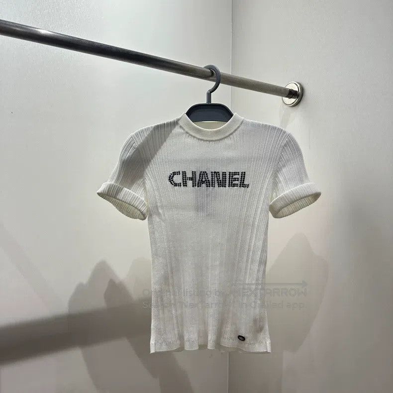 Chanel Chanel Slanget letter knitted short sleeves Size XXS / US 00 / IT 34 - 6 Thumbnail