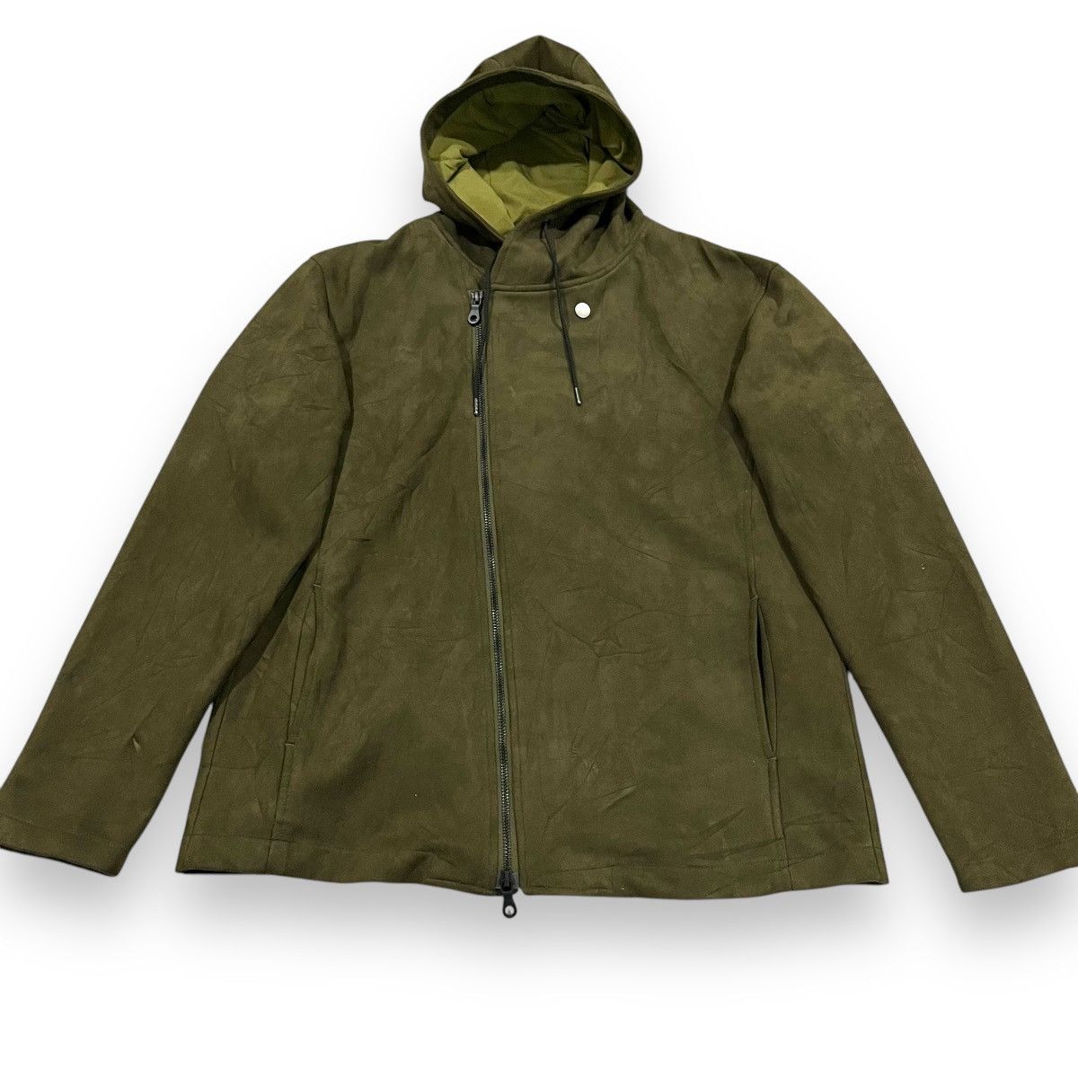 Japanese Brand 🇯🇵 NICOLE SELECTION FAUX SUEDE ZIPPED UP JACKET HOODIE Size US L / EU 52-54 / 3 - 1 Thumbnail