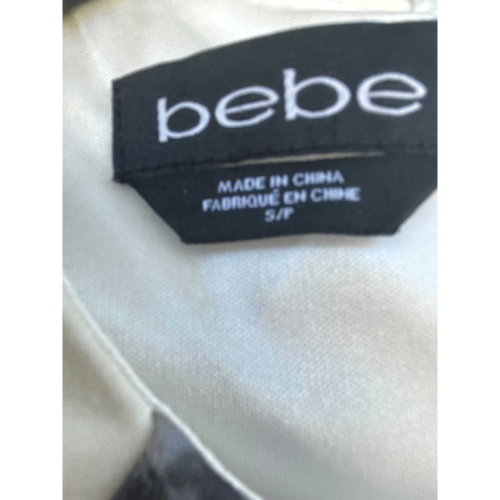 Bebe Size S Women's Bebe Black White Midi Long Sleeve printed nov Size S / US 4 / IT 40 - 3 Thumbnail