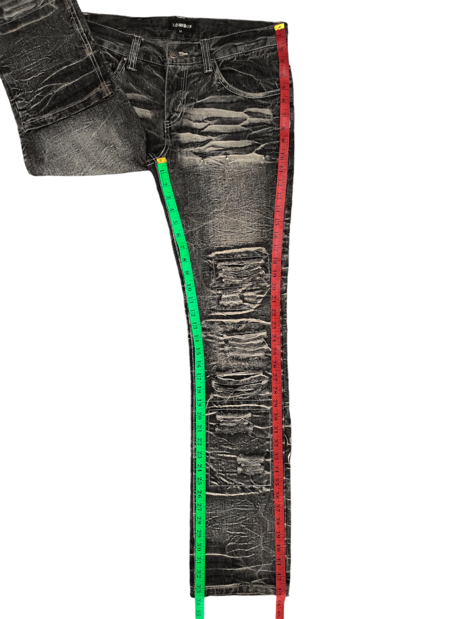 LOWBOX Lowbox Japan Clawmark Distress Faded Patchwork Jeans Y2k Size US 34 / EU 50 - 9 Thumbnail