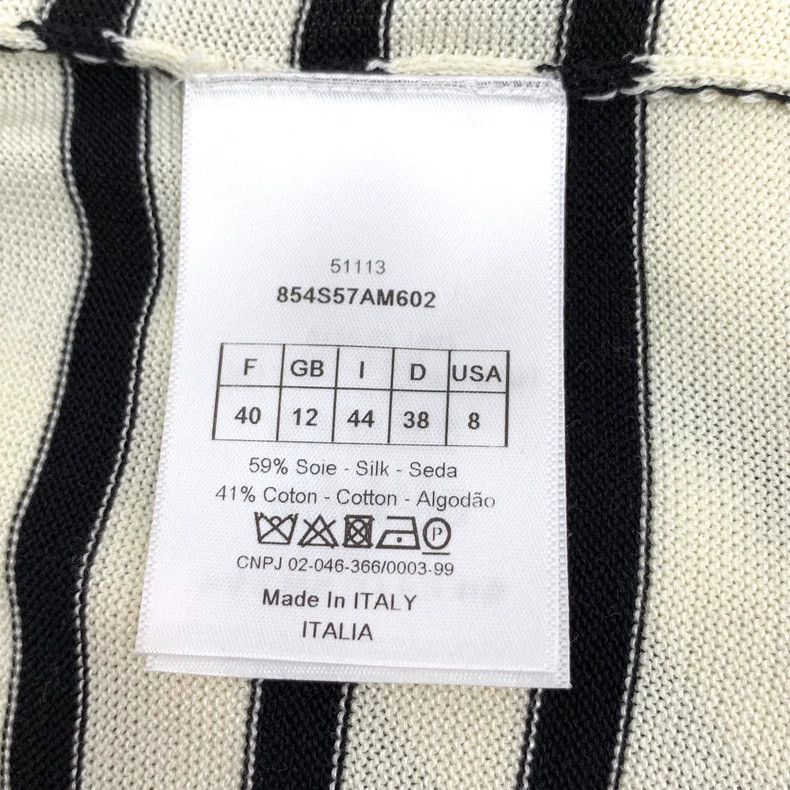 Dior Dior Color-blocked striped letter inlaid mulberry silk rou Size S / US 4 / IT 40 - 6 Thumbnail