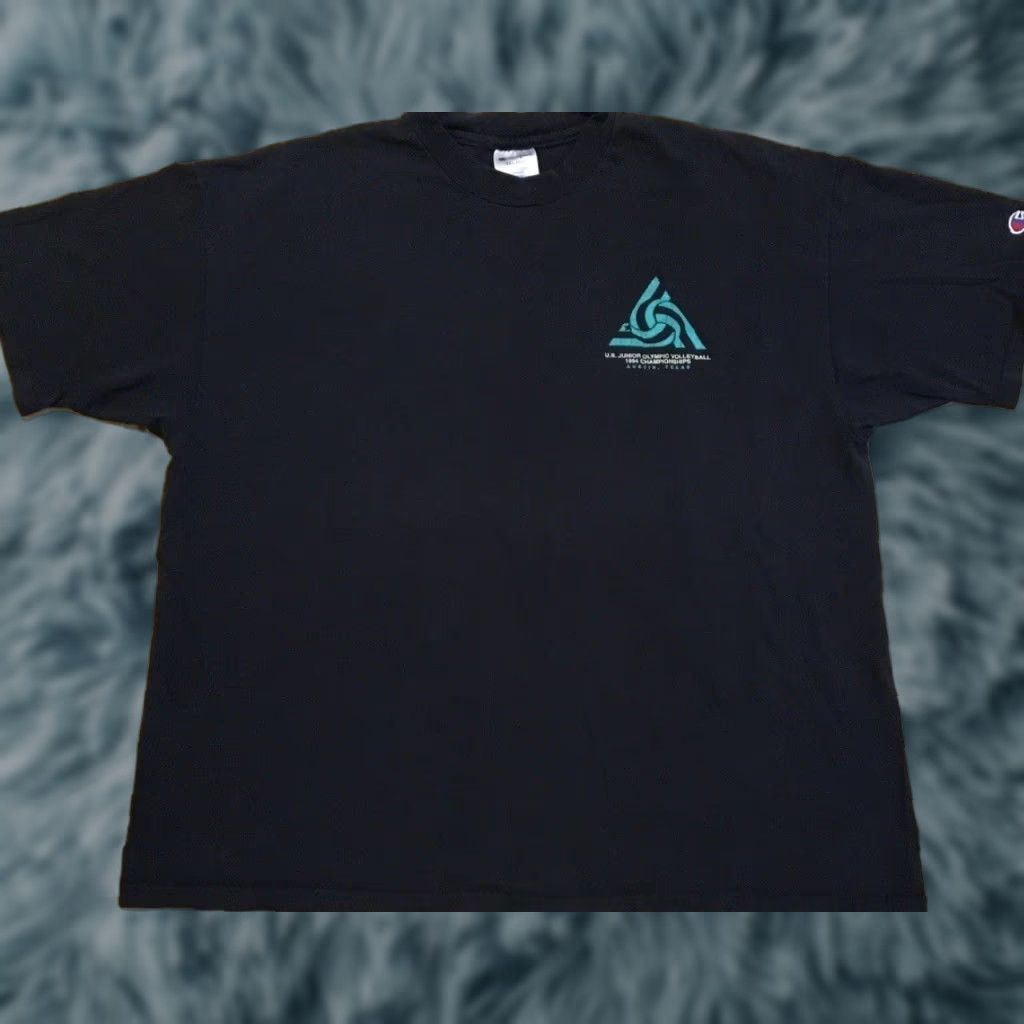 Champion VINTAGE Champion 90s Shirt XXL Volleyball Abstract Art Grunge Navy Blue US Jr Olympic Sports Casual Men’s T-Shirt 2XL Size US XXL / EU 58 / 5 - 1 Thumbnail