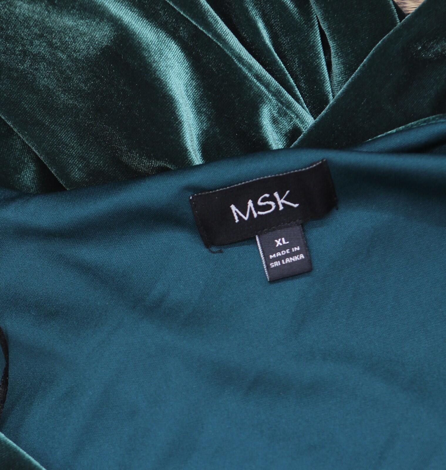 Other Nwt Msk Stretch Velvet Dress 93017220x Emerald Green Xl Size XL / US 12-14 / IT 48-50 - 5 Thumbnail
