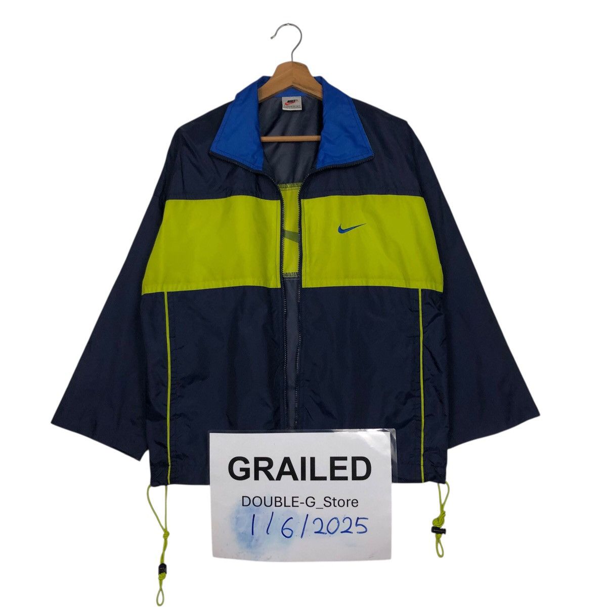 Nike Vintage Nike Swoosh Windbreaker — Electric Yellow Panel Size US M / EU 48-50 / 2 - 1 Thumbnail