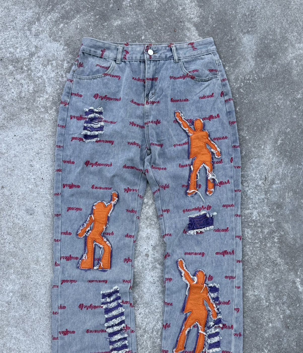 Vintage Vintage Y2K avantgarde streetwear affliction track jeans Size US 34 / EU 50 - 16 Thumbnail