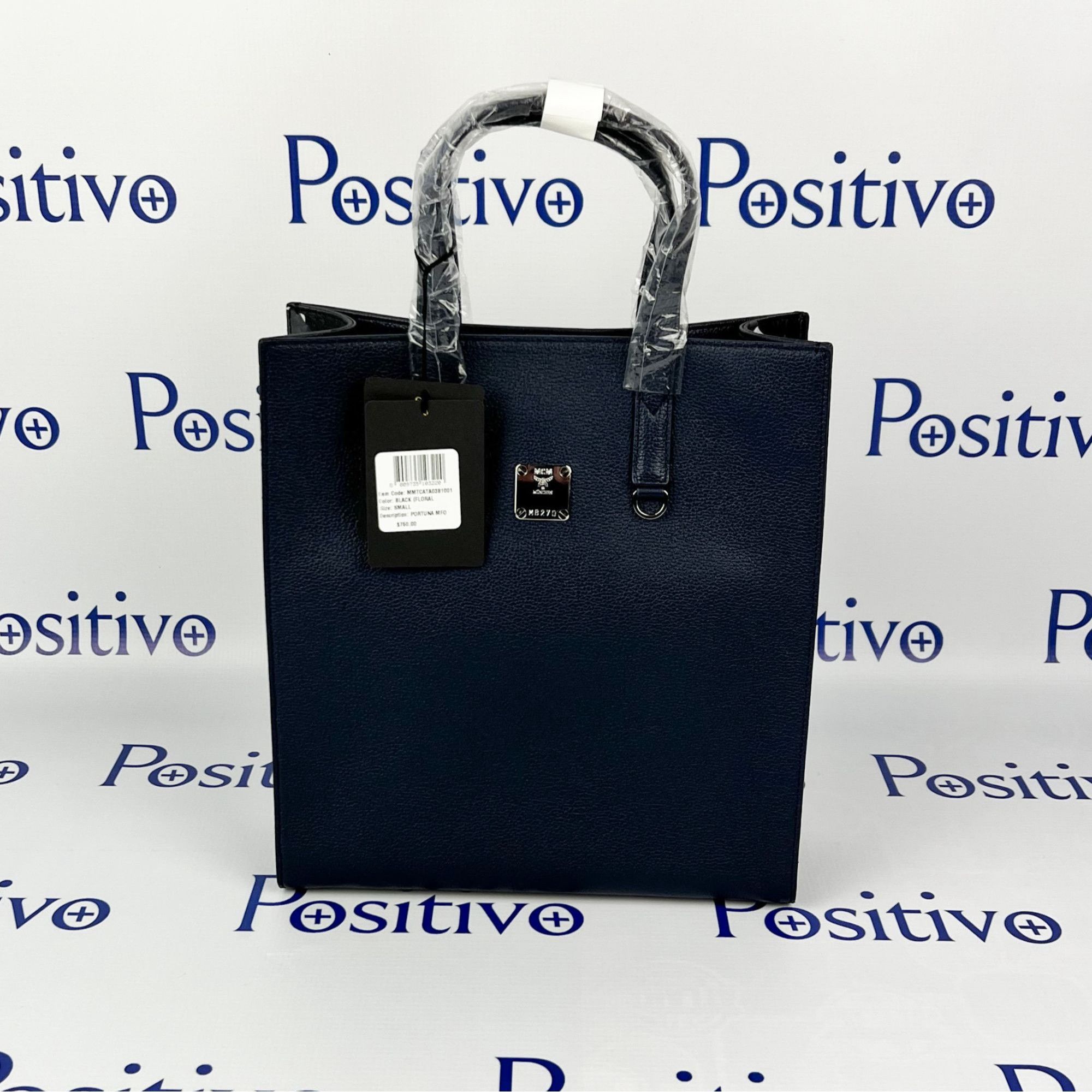 MCM MCM Blue and Black Floral Leather Portuna Tote Shoulder Bag | Grailed