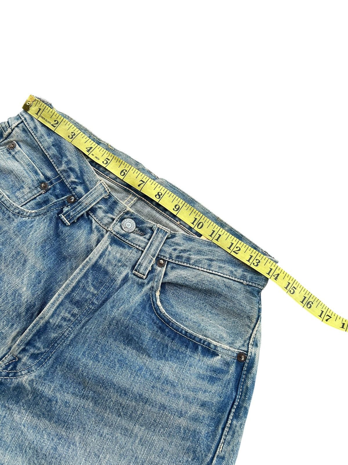 Kapital × Sugar Cane × Vintage Vintage Sugar Cane Selvedge Distressed Short Denim Jeans Size US 28 / EU 44 - 9 Thumbnail