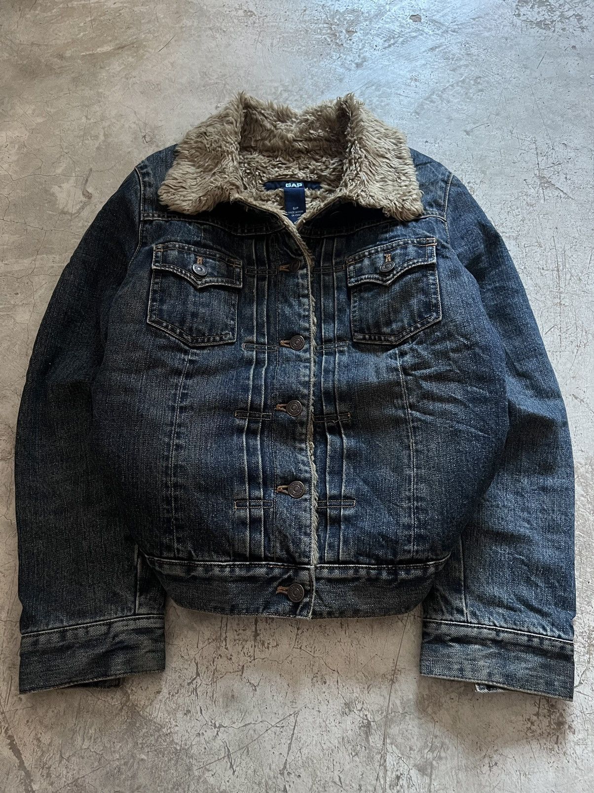 Vintage Ifsixwasnine LGB Styles 2 Pocket Gap Denim Fur Jacket Size US S / EU 44-46 / 1 - 1 Thumbnail