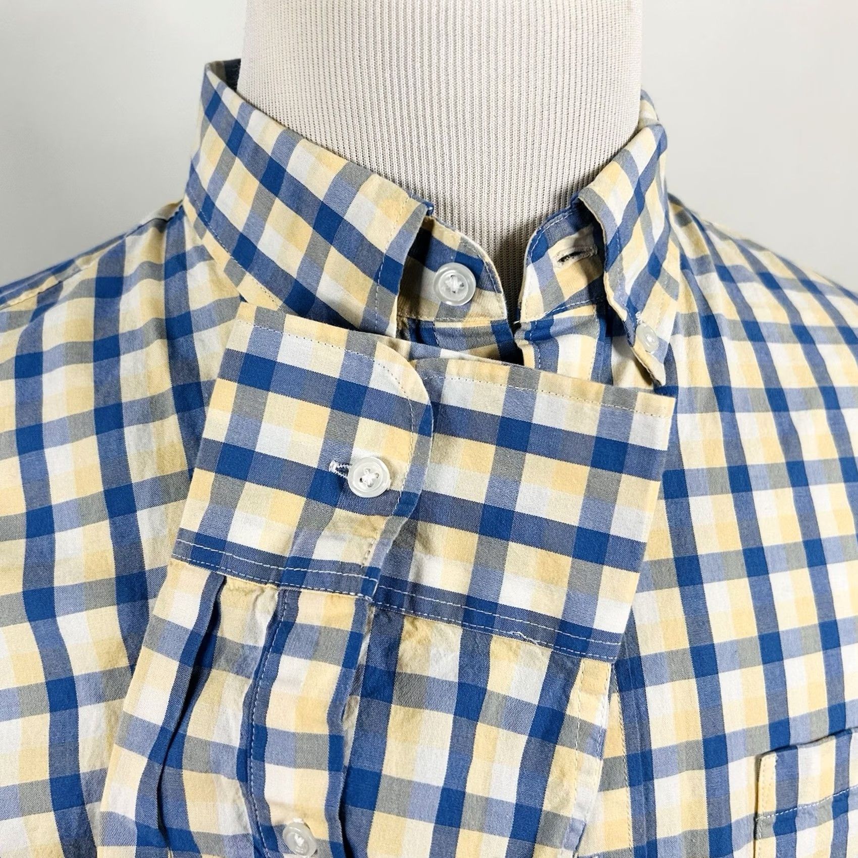 J.Crew NWT J.CREW Large Slim Untucked Shirt Blue Yellow Plaid Button-Down Washed Flex Shirt Mens L Yellow Plaid Button-Front Regular Slim Size US L / EU 52-54 / 3 - 4 Thumbnail