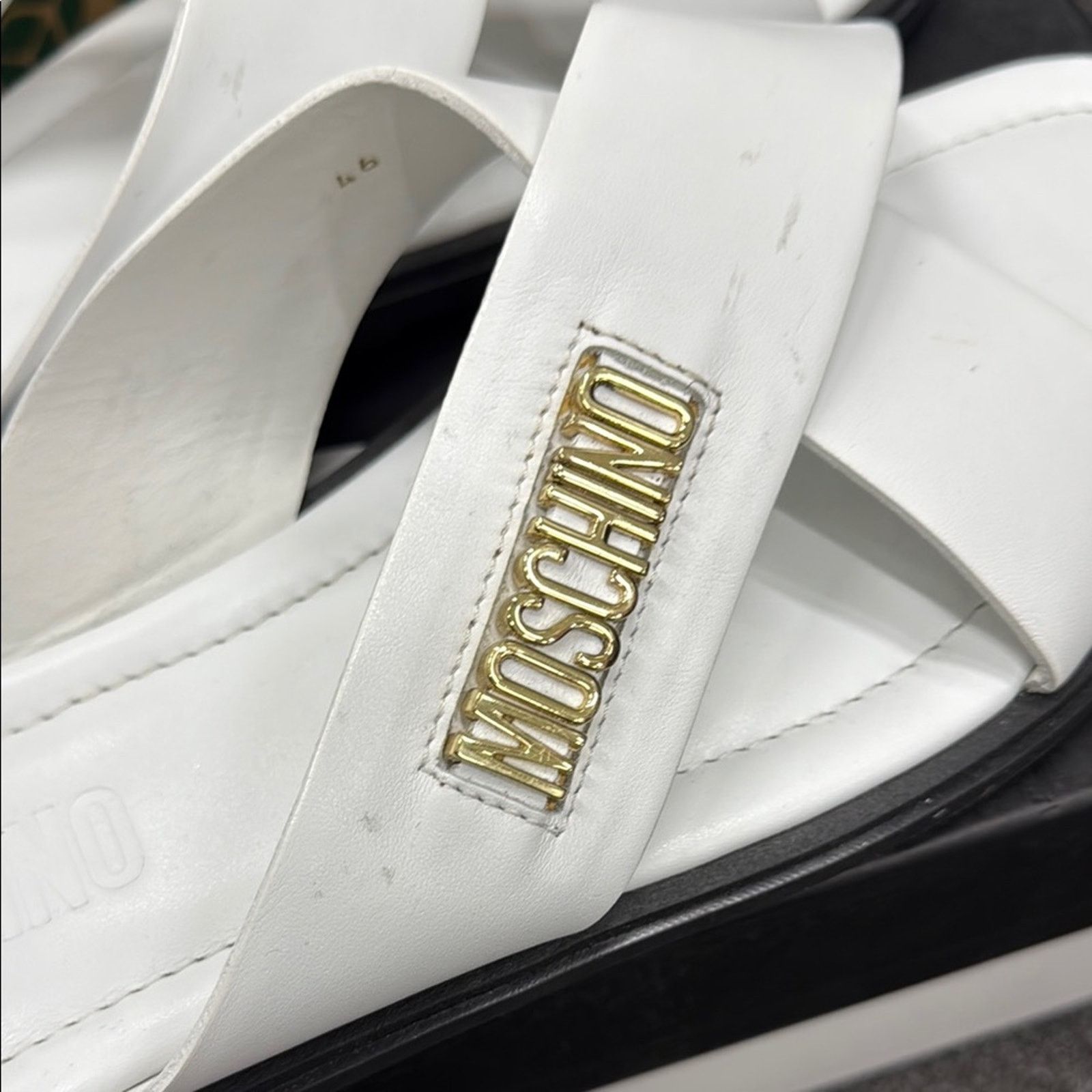 Moschino NWT Moschino White Slide Sandals Size 46 US 13 Size US 13 / EU 46 - 6 Thumbnail