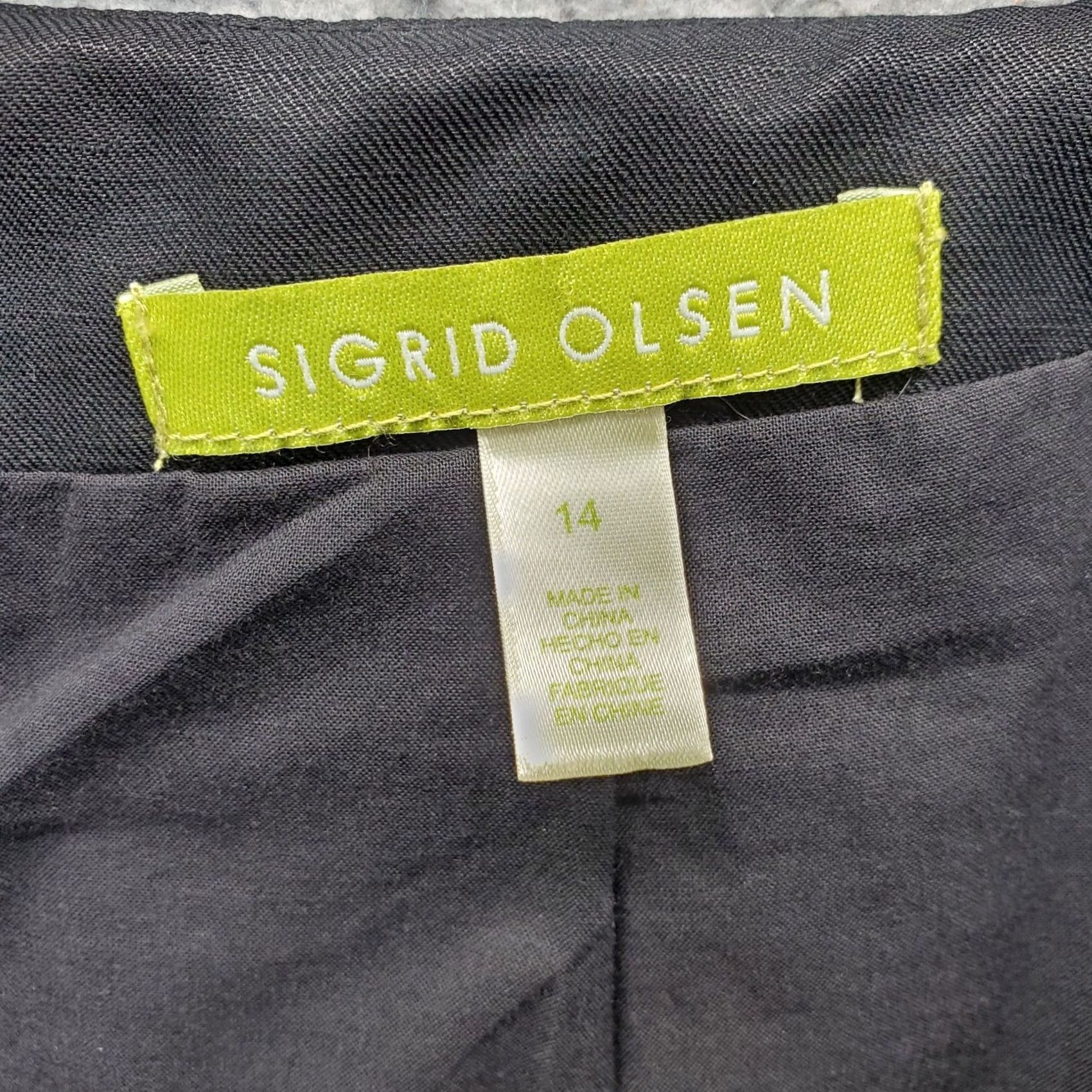Vintage Sigrid Olsen Jacket Womens Size 14 Black Lined Long Sleeve Button Front Size XL / US 12-14 / IT 48-50 - 6 Thumbnail