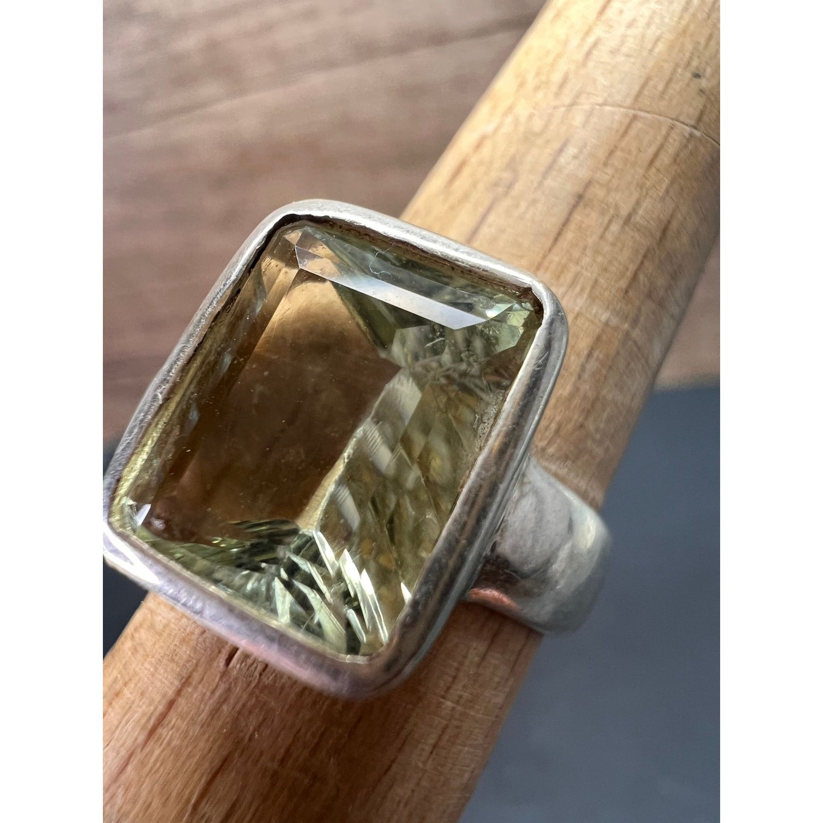 Other NEW Prasiolite Sterling silver ring 6.87 grams Size ONE SIZE - 9 Thumbnail