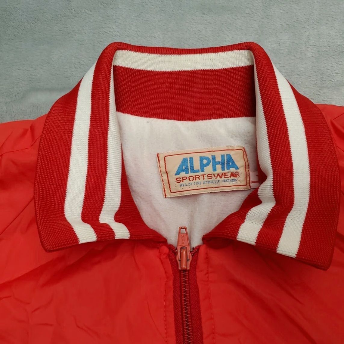 Vintage VINTAGE Alpha Sportswear Jacket Mens L Red Bomber Jacket Elastic Waist Lined Zip Full Zip Casual Sports Retro Mens Size US L / EU 52-54 / 3 - 3 Thumbnail