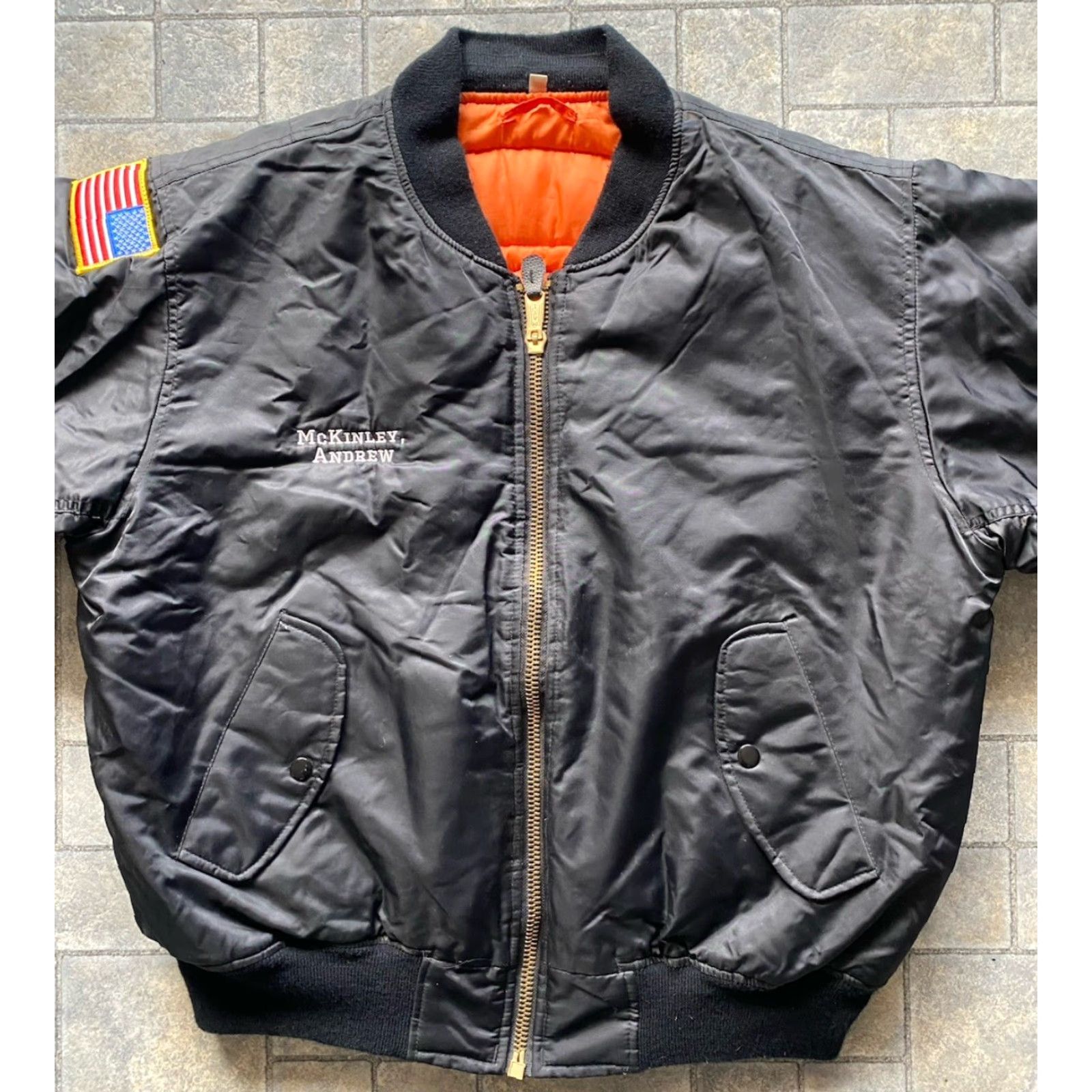 Rothco Rothco MA-1 Flight Flyers Jacket Black L Men’s Army Skull Flag United States Army National Nylon Jacket Size US L / EU 52-54 / 3 - 4 Thumbnail
