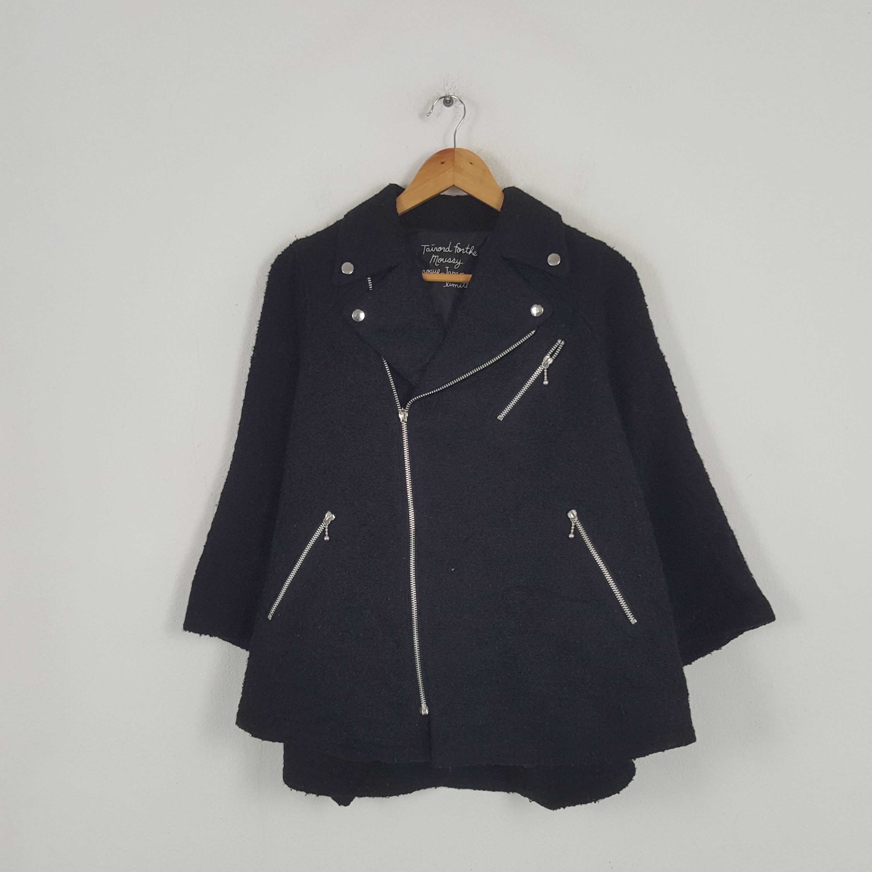 MOUSSY × Vintage Vintage Moussy Japanese Punk Style Wool Zipper Jacket Size US S / EU 44-46 / 1 - 1 Thumbnail