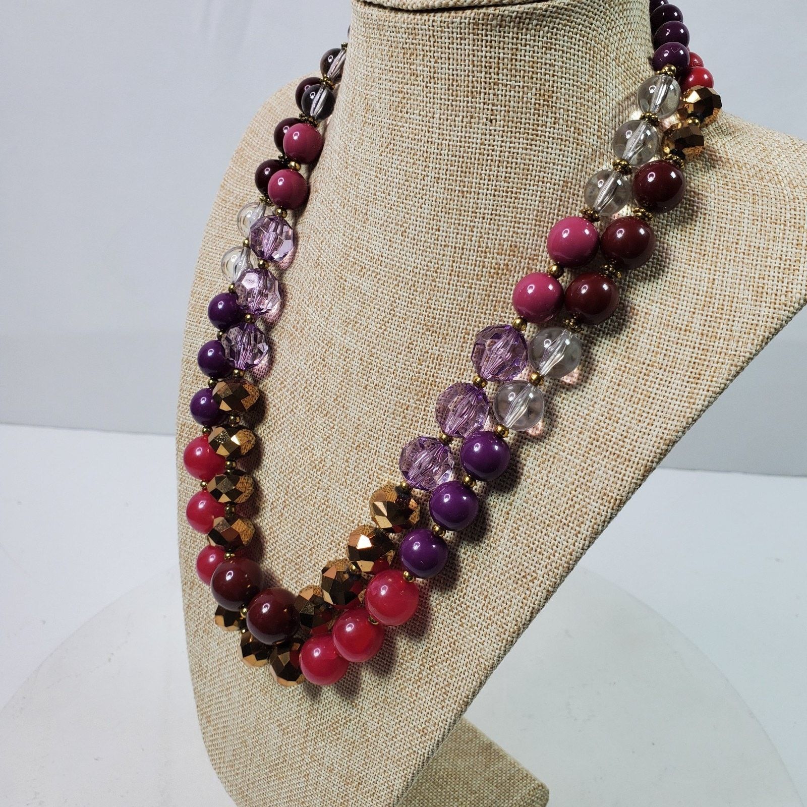 The Unbranded Brand Casual Career Pink Purple Statement Necklace 22 Inch Size ONE SIZE - 3 Thumbnail