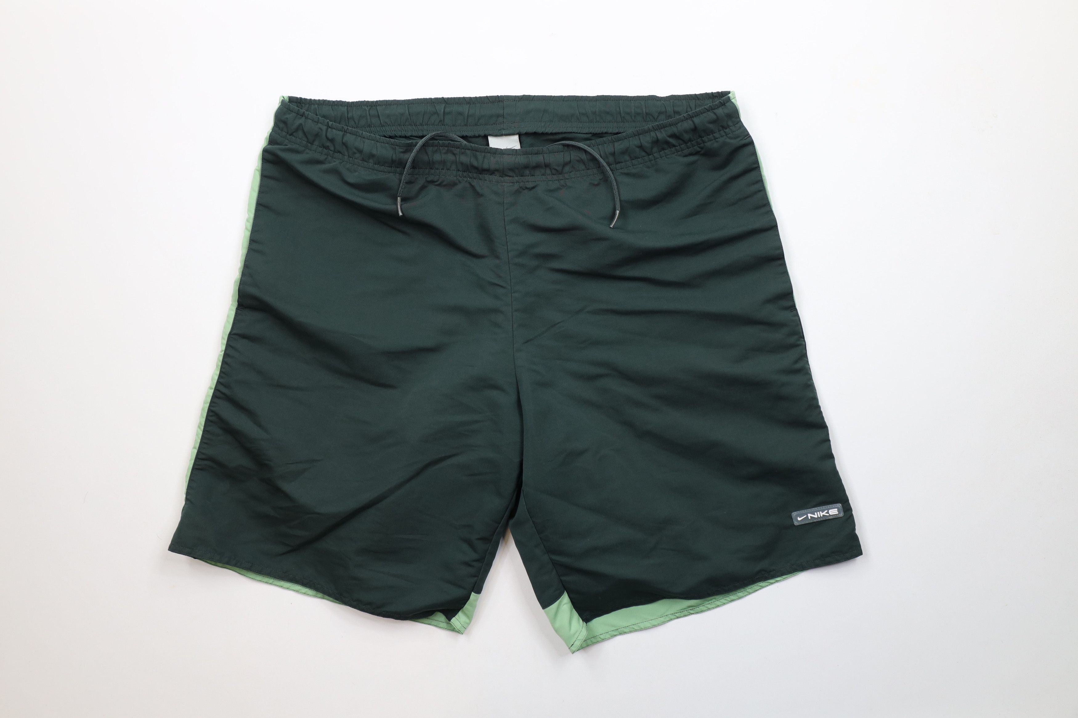 Nike × Vintage Vintage 90s Y2K Nike Travis Scott Mini Swoosh Shorts Green Size US 36 / EU 52 - 1 Thumbnail