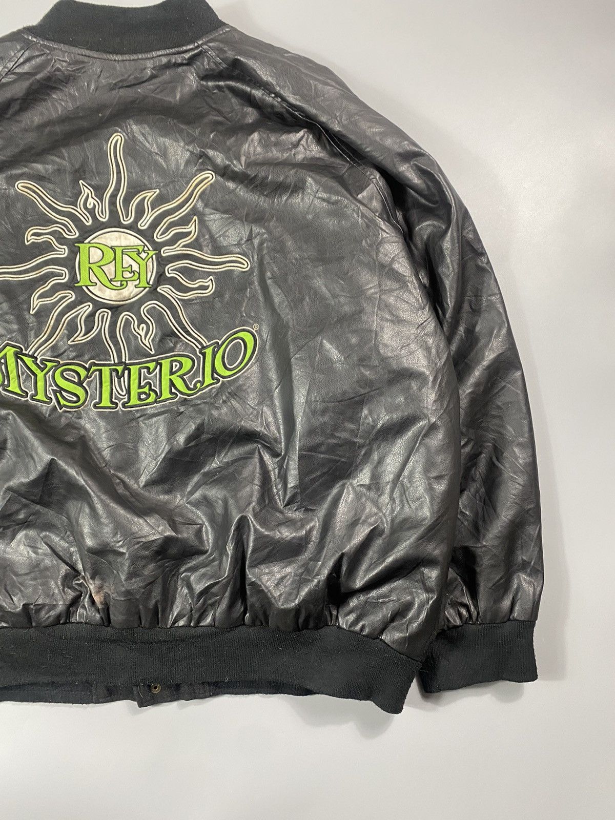 Vintage Vintage 90s WWE Rey Mysterio Faux Leather Varsity Jacket Size US XXL / EU 58 / 5 - 8 Thumbnail