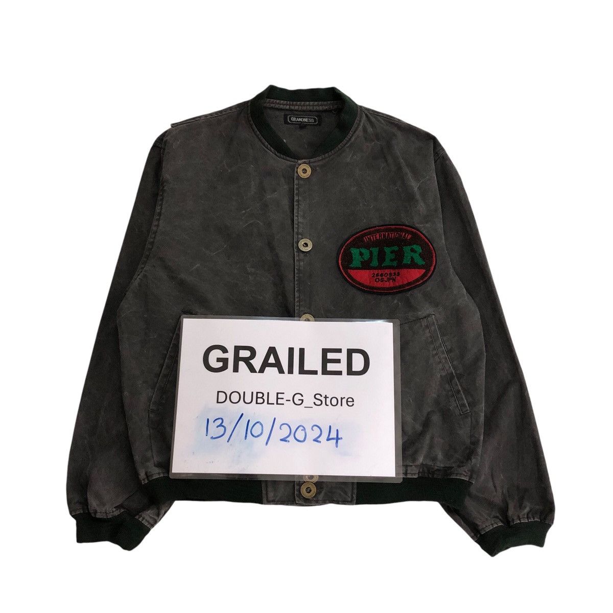 Japanese Brand × Vintage 📌Vintage Chore Bomber Jacket Grandness Big Logo Biker Wear Size US M / EU 48-50 / 2 - 1 Thumbnail