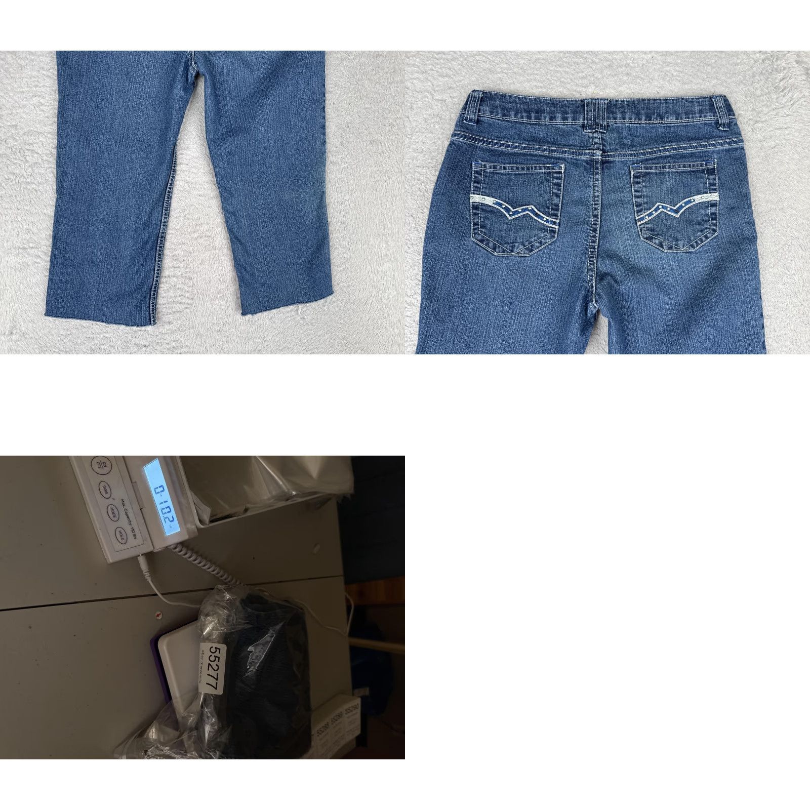 Faded Glory Faded Glory Jeans Cropped Medium Blue 28x17 Regular 14 Juniors Womens 90s Embroidered Studded 5-Pocket Denim Stretch Mid Rise Vintage: No Green? Size 36" / US 14 / IT 50 - 9 Thumbnail