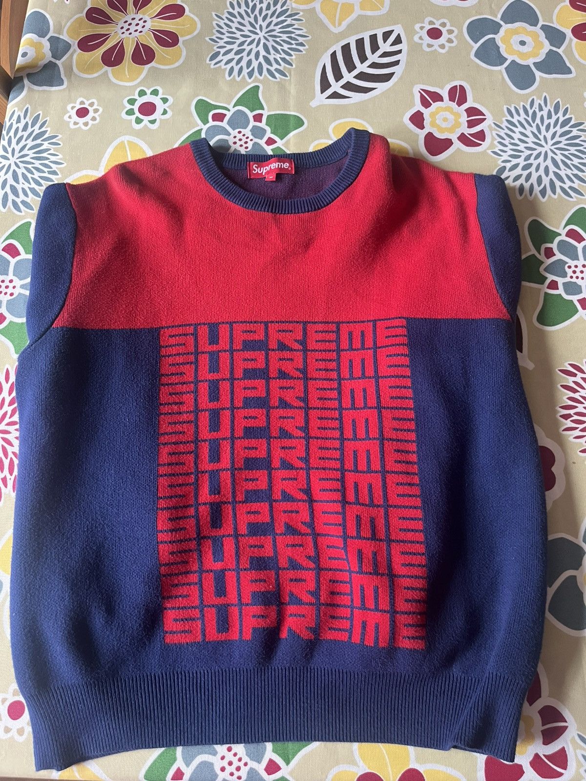 Supreme Supreme Target Sweater Navy | Grailed