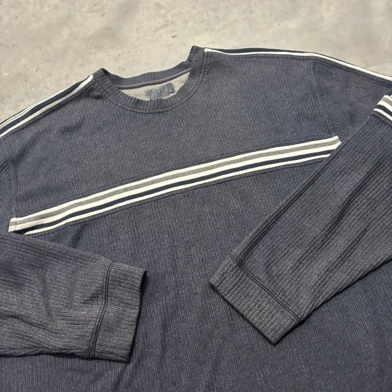 Japanese Brand × Vintage Crazy Vintage Y2K/2000s Grunge Blue Striped Skater Essential Sweater! Size US XL / EU 56 / 4 - 4 Thumbnail