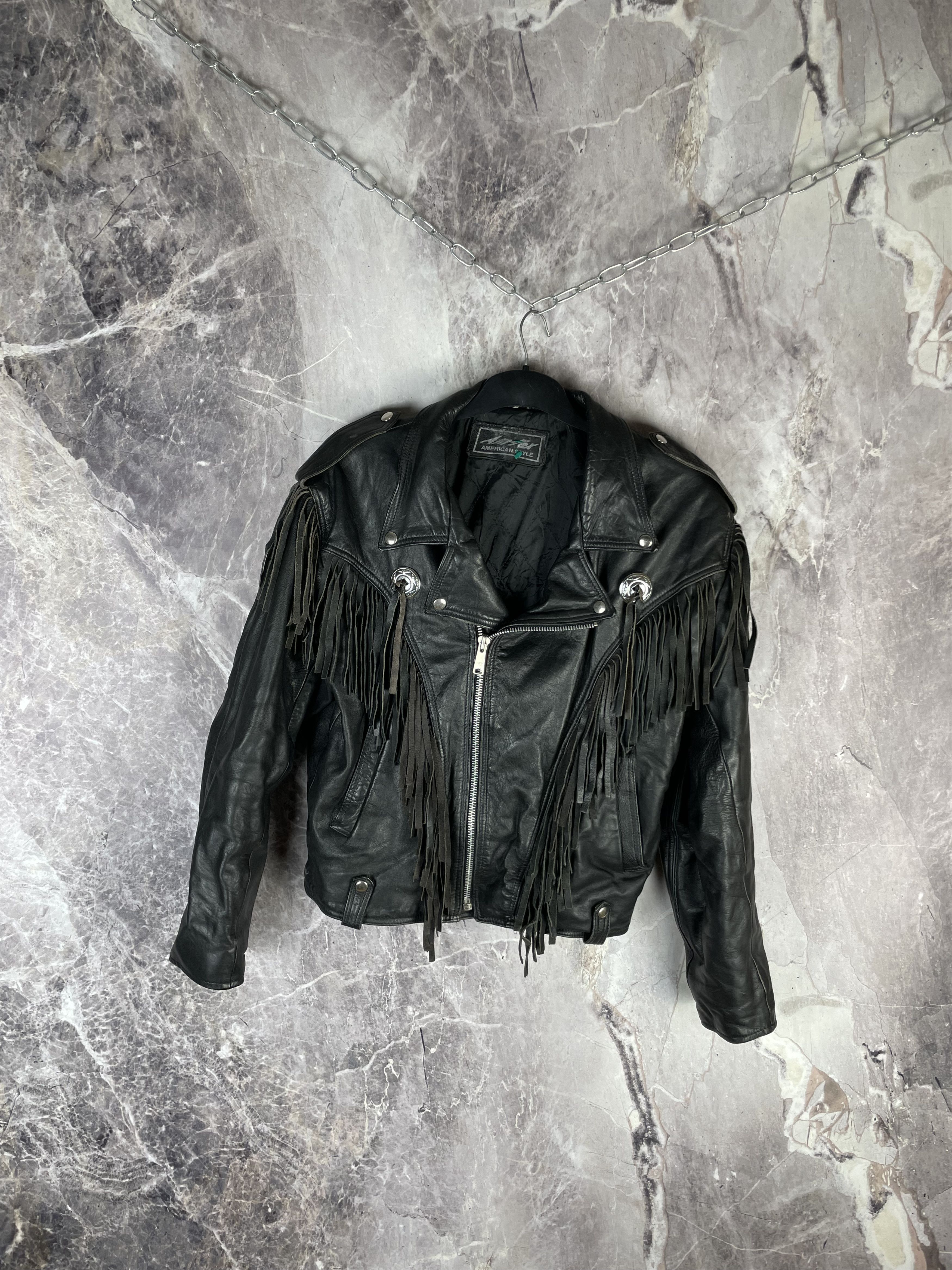 Vintage Men’s American Style Full Zip Leather Jacket Size US L / EU 52-54 / 3 - 2 Thumbnail