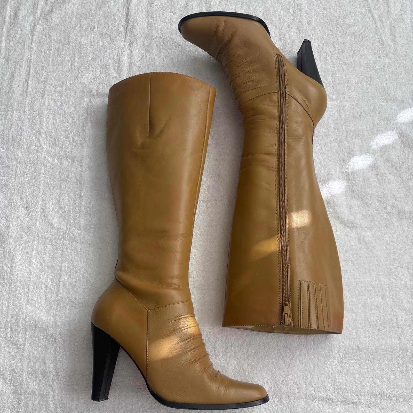Other y2k faux leather tan heal boots Size ONE SIZE - 1 Thumbnail