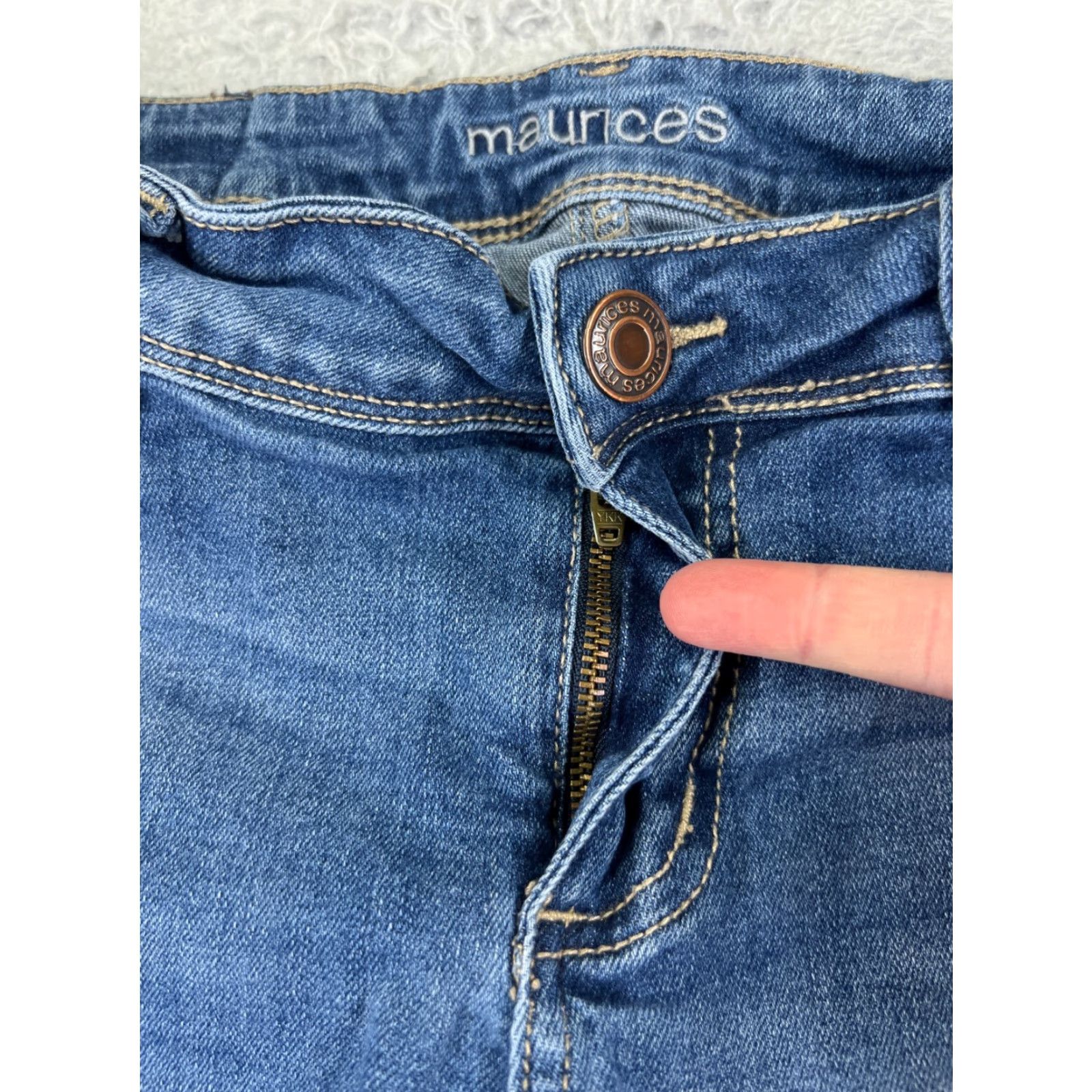 Vintage Maurices Jeans Womens 8 Blue Denim Cotton Bootcut Embroidered Western 5-Pocket Regular Mid Rise Stretch Size 30" / US 8 / IT 44 - 5 Thumbnail