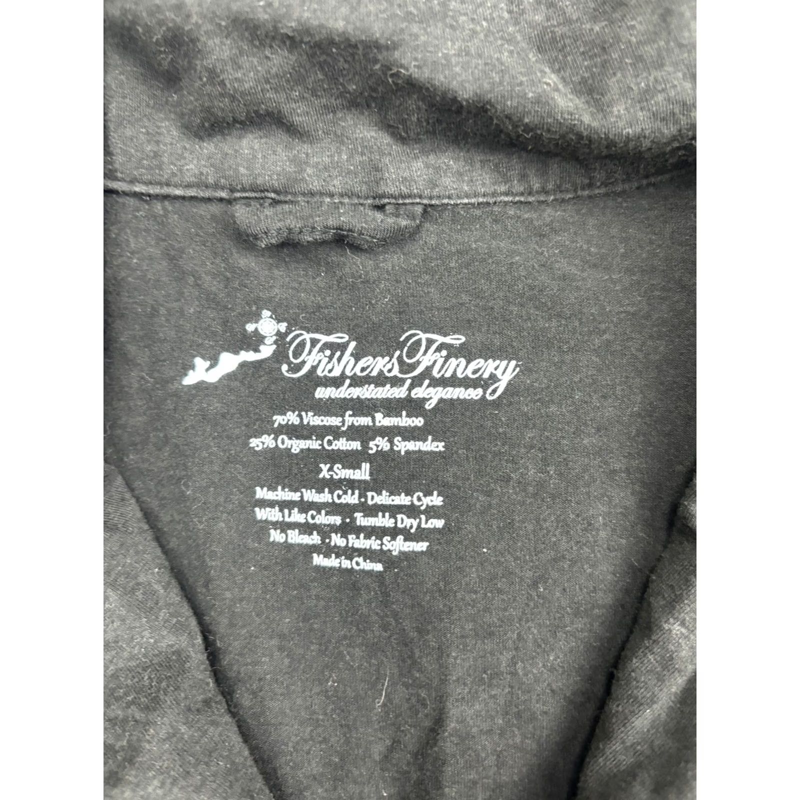 Vintage VINTAGE? No — Fishers Finery Pajama Set Womens XS Black Long Sleeve Button Top Pants Sleepwear Size XL / US 12-14 / IT 48-50 - 2 Thumbnail