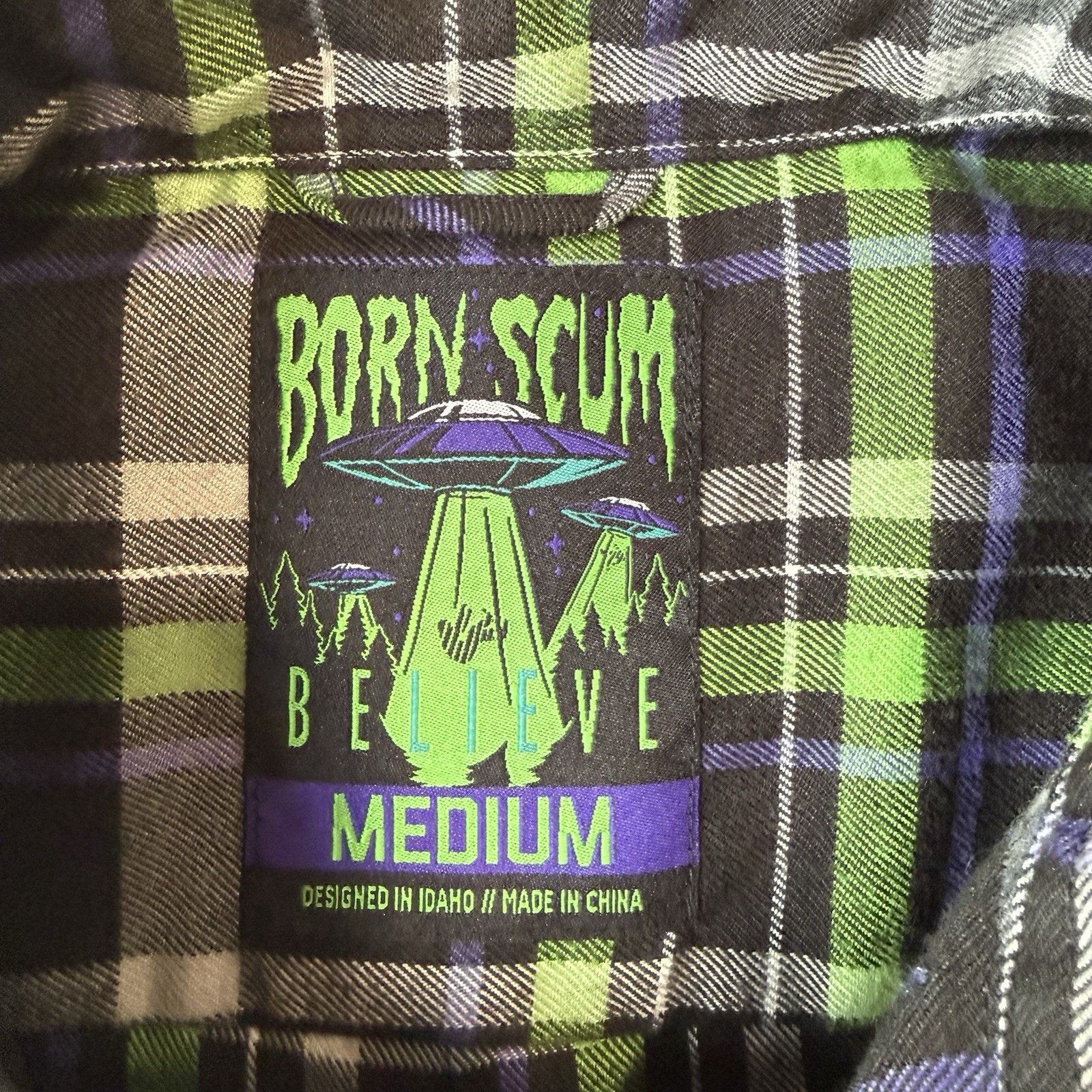 Dixxon Born Scum Flannel Shirt M Multicolor Alien Believe Flannel Size US M / EU 48-50 / 2 - 8 Thumbnail