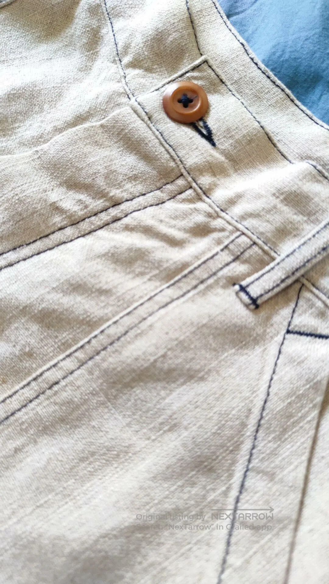 Bleu De Paname Stylish Color-Block Linen Work Shorts. Size US 32 / EU 48 - 5 Thumbnail