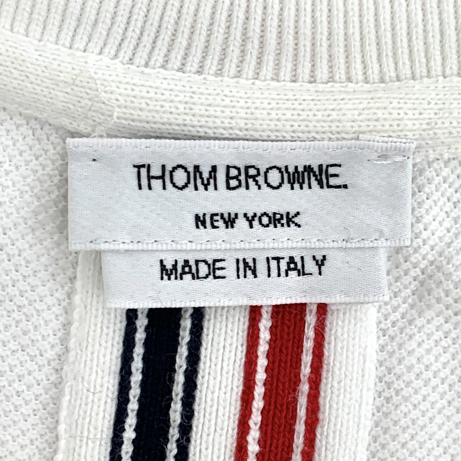 Thom Browne Thom Browne White Striped Cotton Tee (Size 1) Size US S / EU 44-46 / 1 - 2 Thumbnail