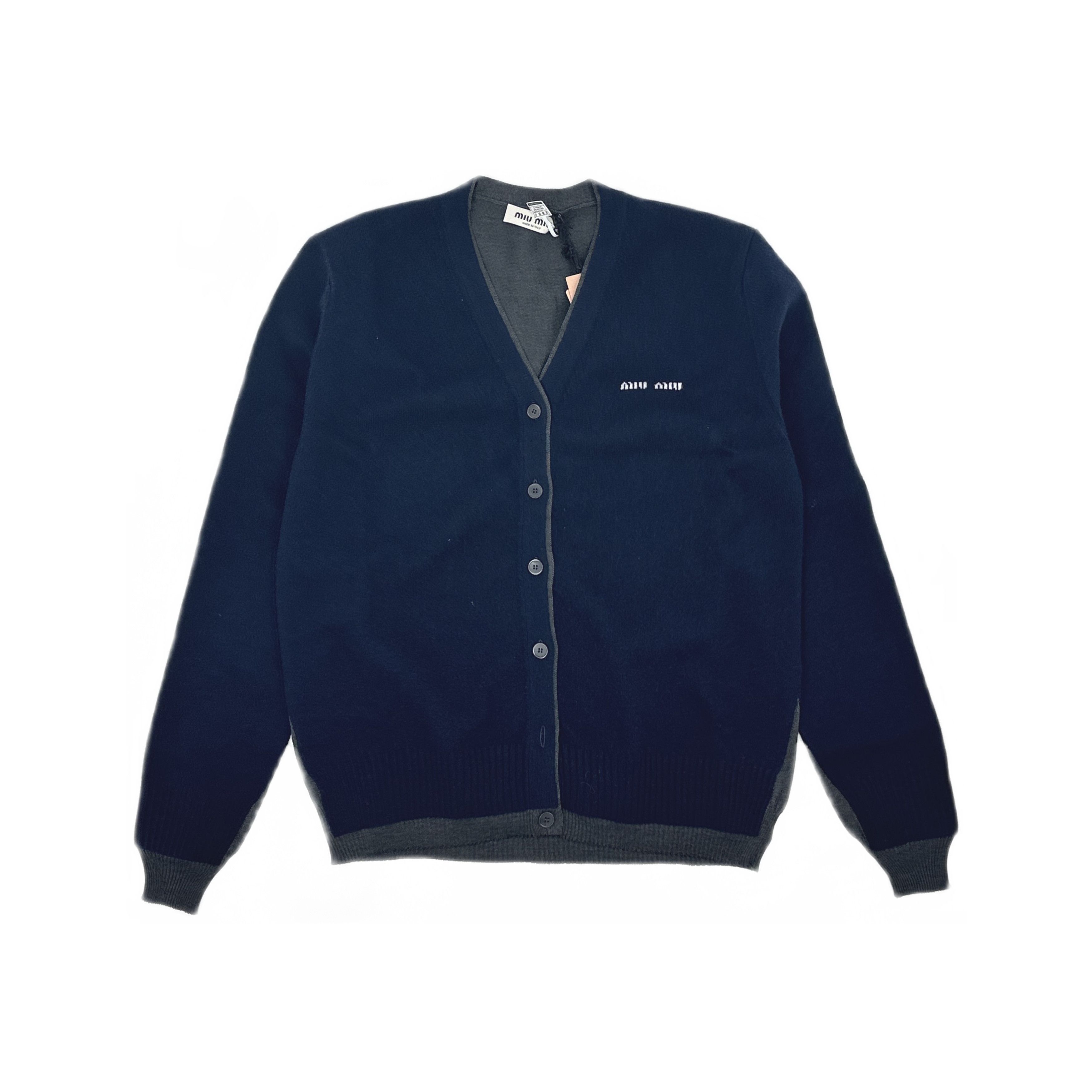 Miu Miu Miu Miu V-Neck Logo Cardigan Size 40 Size S / US 4 / IT 40 - 1 Thumbnail